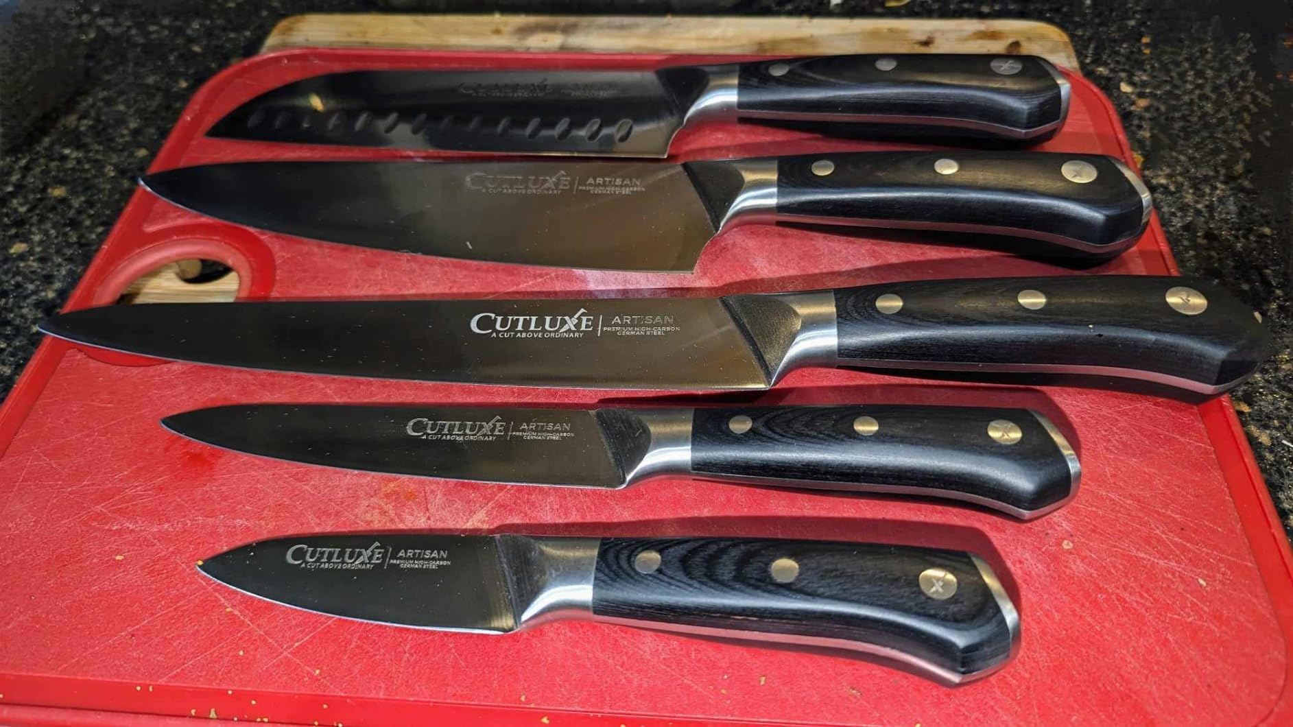 Cutluxe Kitchen Knives, 5-Piece Chef Knife Set - Razor Sharp German Steel | Full Tang Ergonomic Handles, Professional Blades - Artisan Series, Forged High Carbon customer photo 1
