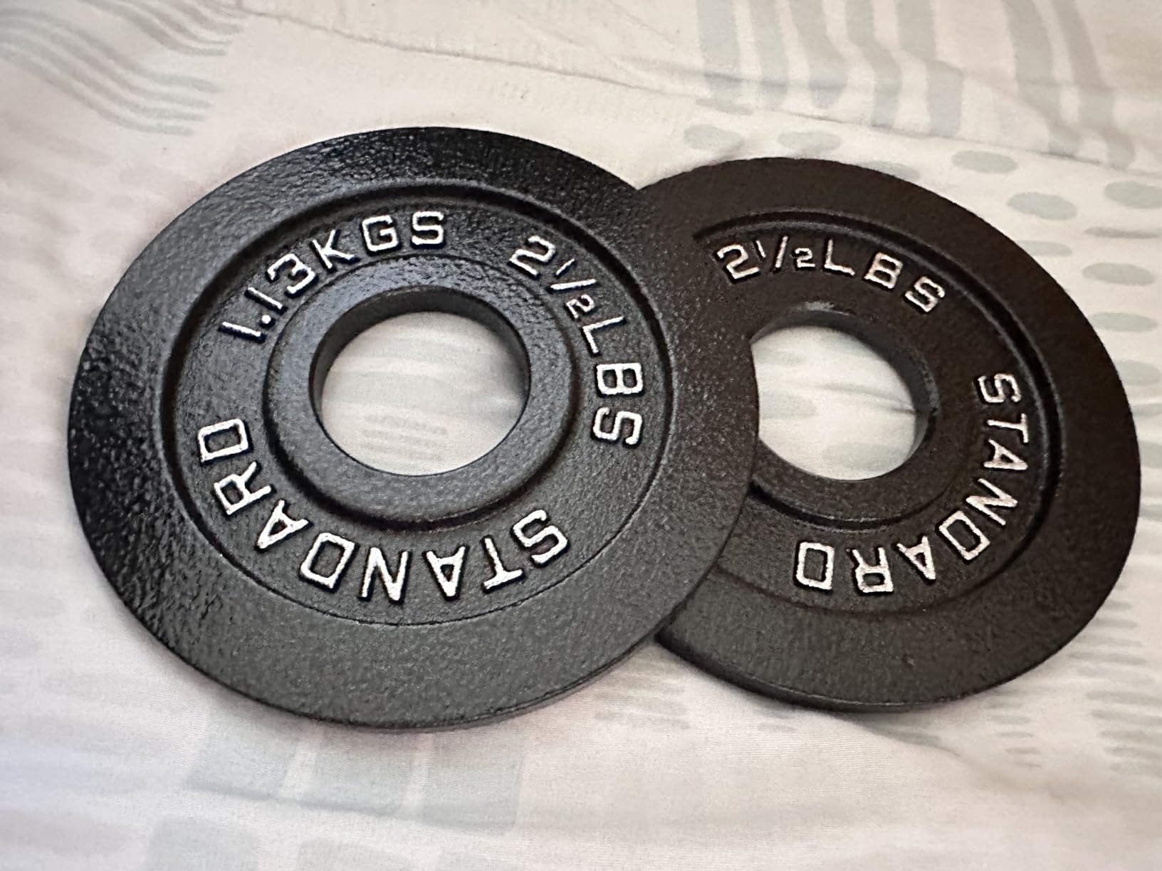 Steel Weight Plates 85LB Set - Olympic 2 inch Center Premium Coating 2x 25lb, 10lb, 5lb, and 2.5lb for Olympic Weight Lifting Barbells customer photo 2