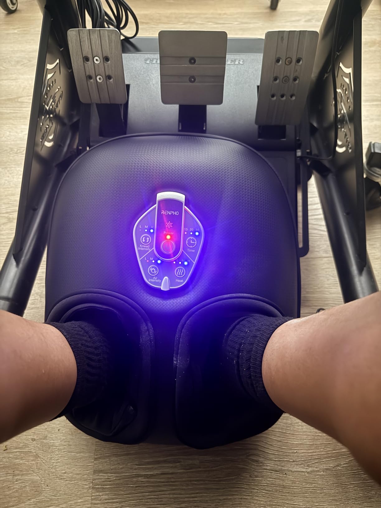 RENPHO Foot Massager with Heat, FSA Eligible HSA | Exclusive Pressure Monitoring Tech, Cordless Remote, 3 Heat & Compression Levels, NTC Temperature Control Tech, Up to Size 12 customer photo 2