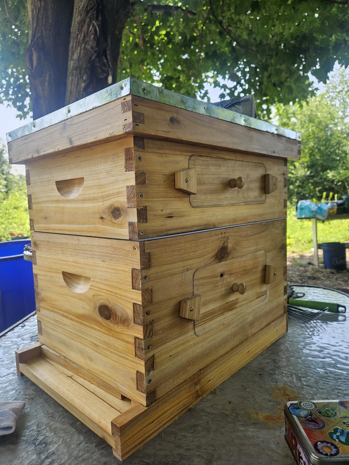 BeeCastle 8 Frame Langstroth Beehive, Beeswaxed Coated Starter Kit with Beehive Frames and Waxed Foundations (1 Deep Box & 1 Medium Super) customer photo 2
