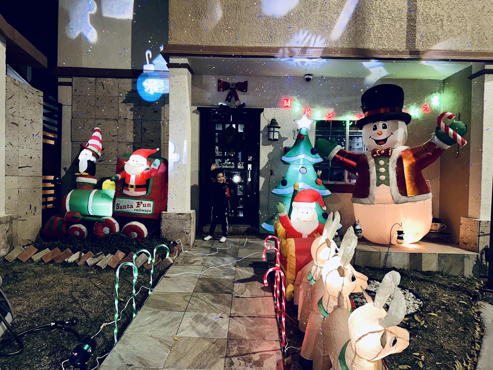 Laser Christmas Projector Lights Outdoor, Waterproof Christmas Decorations Moving Stars Light Show, Remote Control Timer, Holiday Projector Decorations for House, Yard & Garden customer photo 2
