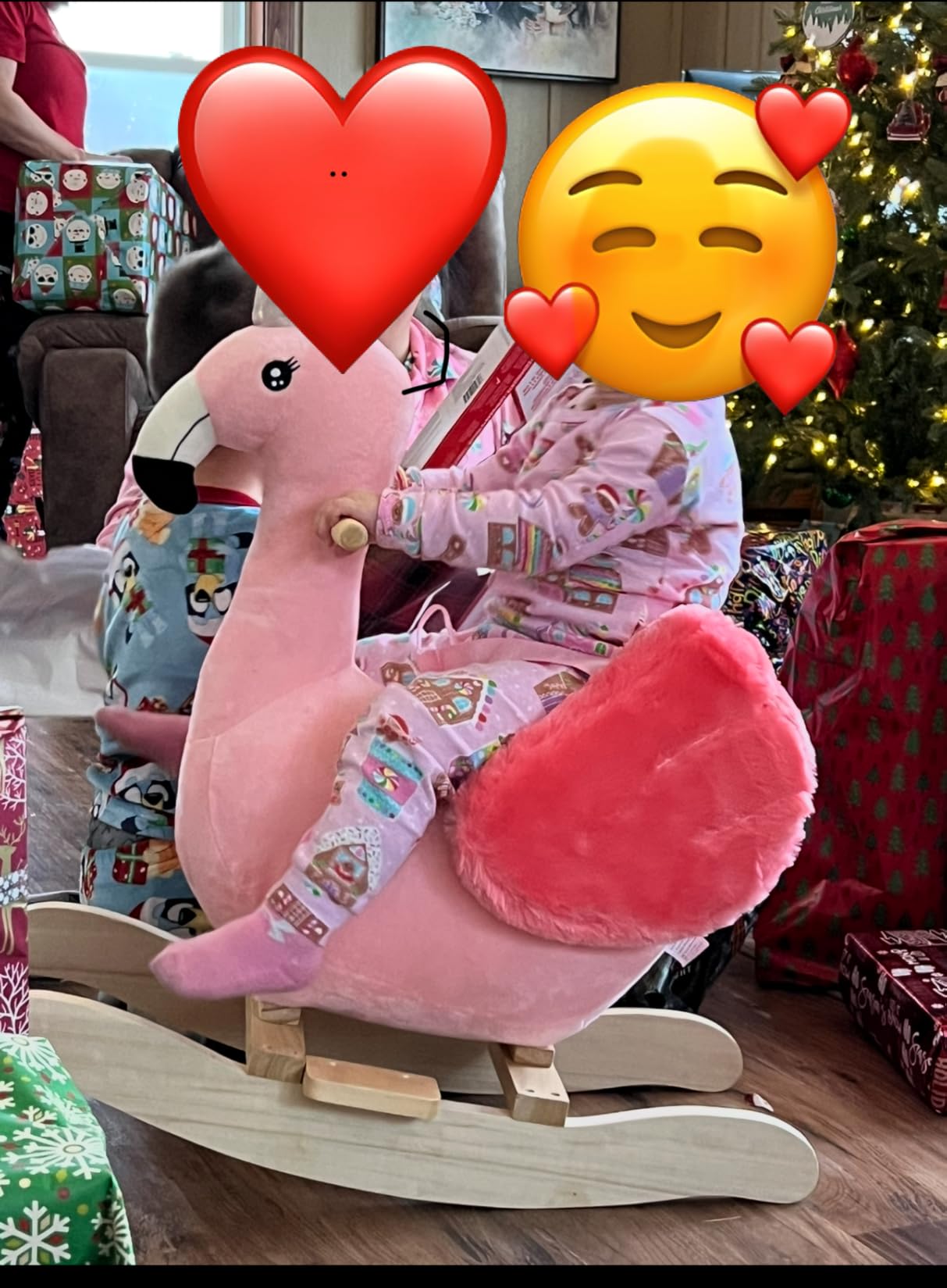 FUNLIO Unicorn Baby Rocking Horse, Pink Fairy Unicorn Rocking Horse for Toddlers 6 Months to 3 Years, Stuffed Ride-on Animal Rocker, Easy to Assemble, Nursery, CPC & CE Certified customer photo 1