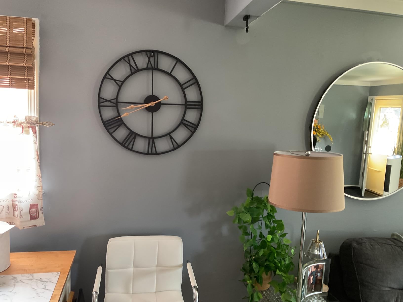Pytha Sight 30 Inch Black Large Roman Numeral Wall Clocks for Living Room | 30 Inch Extra Giant Oversized Modern Decorative Metal Industrial Wall Clock customer photo 2