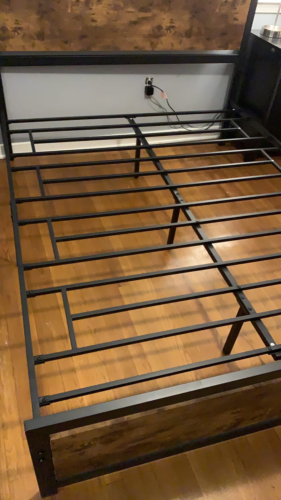 LIKIMIO King Size Bed Frame with Headboard and Footboard | Metal Strong Supports, Beautiful & Durable, Easy Assembly, Noise-Free, No Box Spring Needed, Walnut customer photo 2