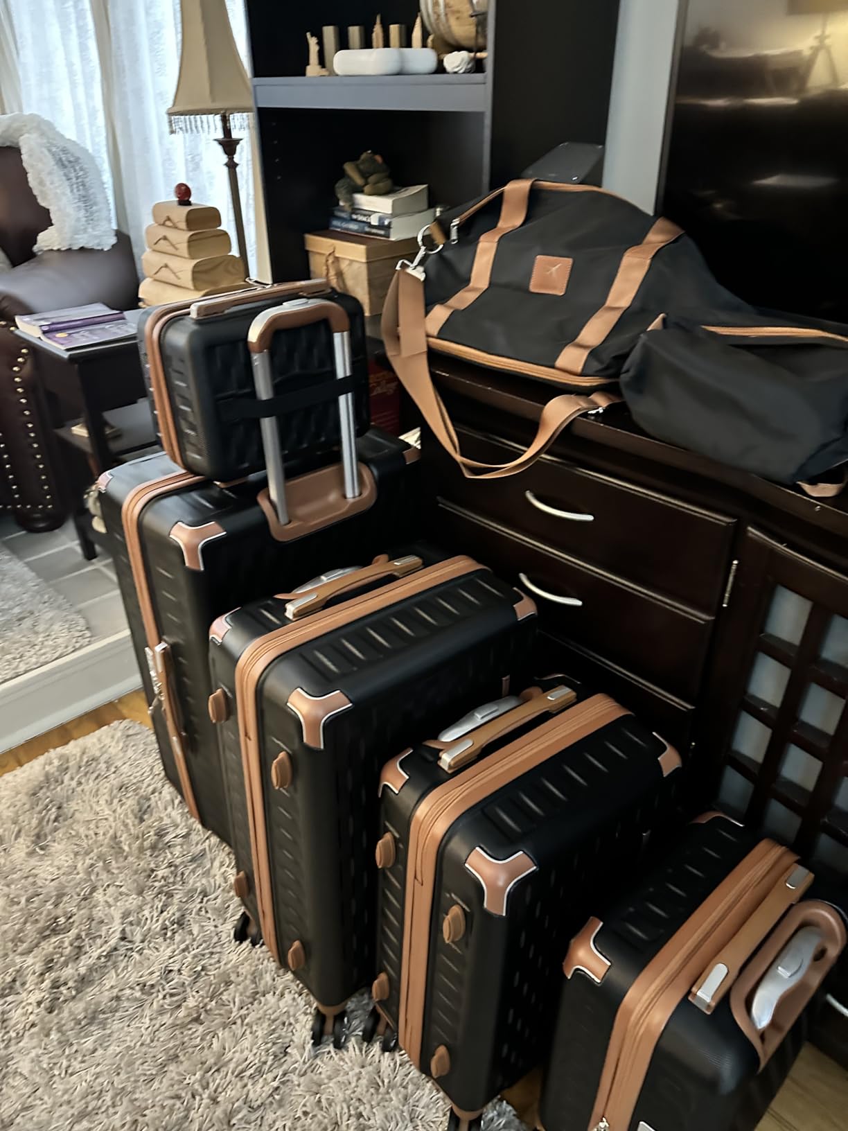 Luggage Sets 7 Piece Suitcase Set, Hard Shell Carry on Luggage Travel Suitcases with Spinner Wheels and TSA Lock customer photo 2