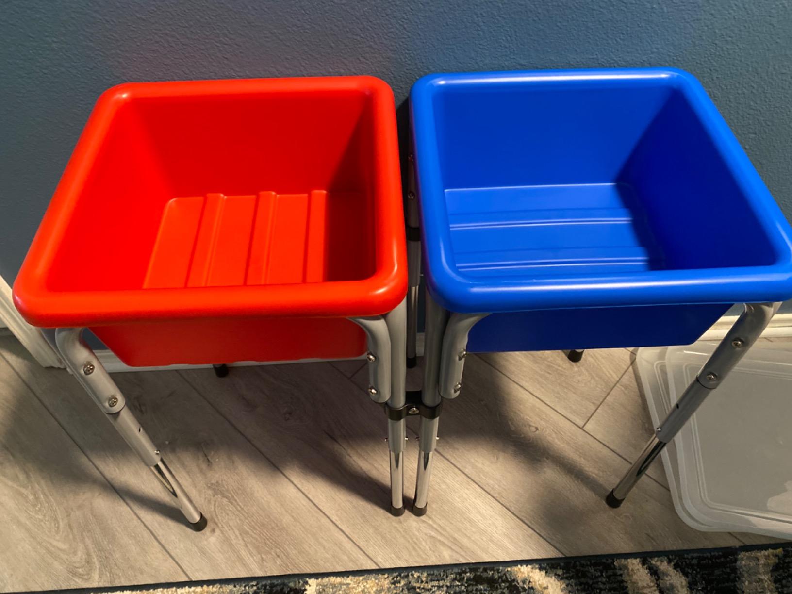 ECR4Kids 2-Station Sand and Water Adjustable Play Table, Sensory Bins, Seafoam/Turquoise customer photo 2