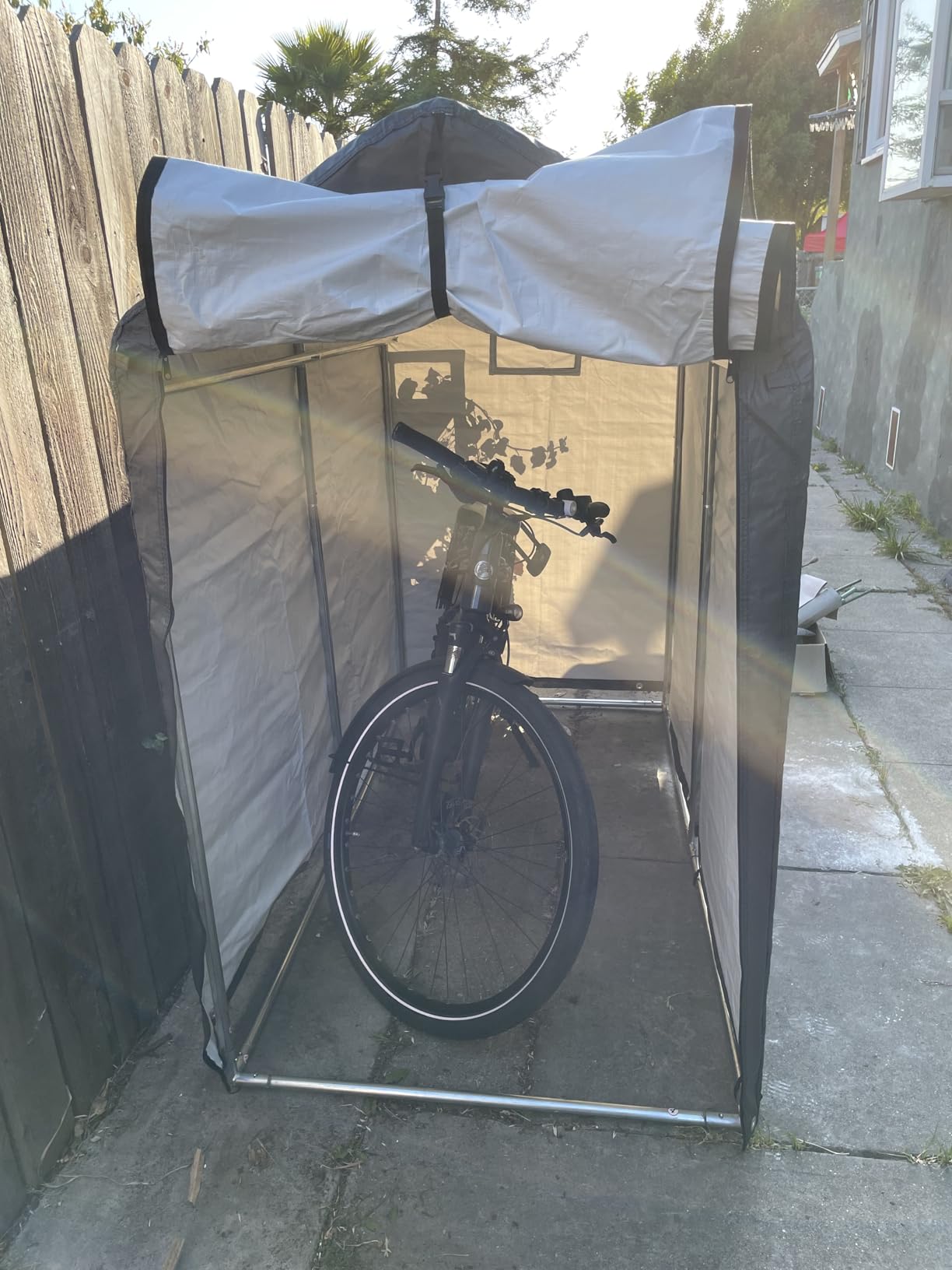 GARTOO 8' x 8' Outdoor Storage Shelter Shed, Gray | Heavy Duty Storage Tent with Roll-up Ventilated Windows, Portable Garage Zipper Storage shed for Bike, ATV, Motorcycle customer photo 1