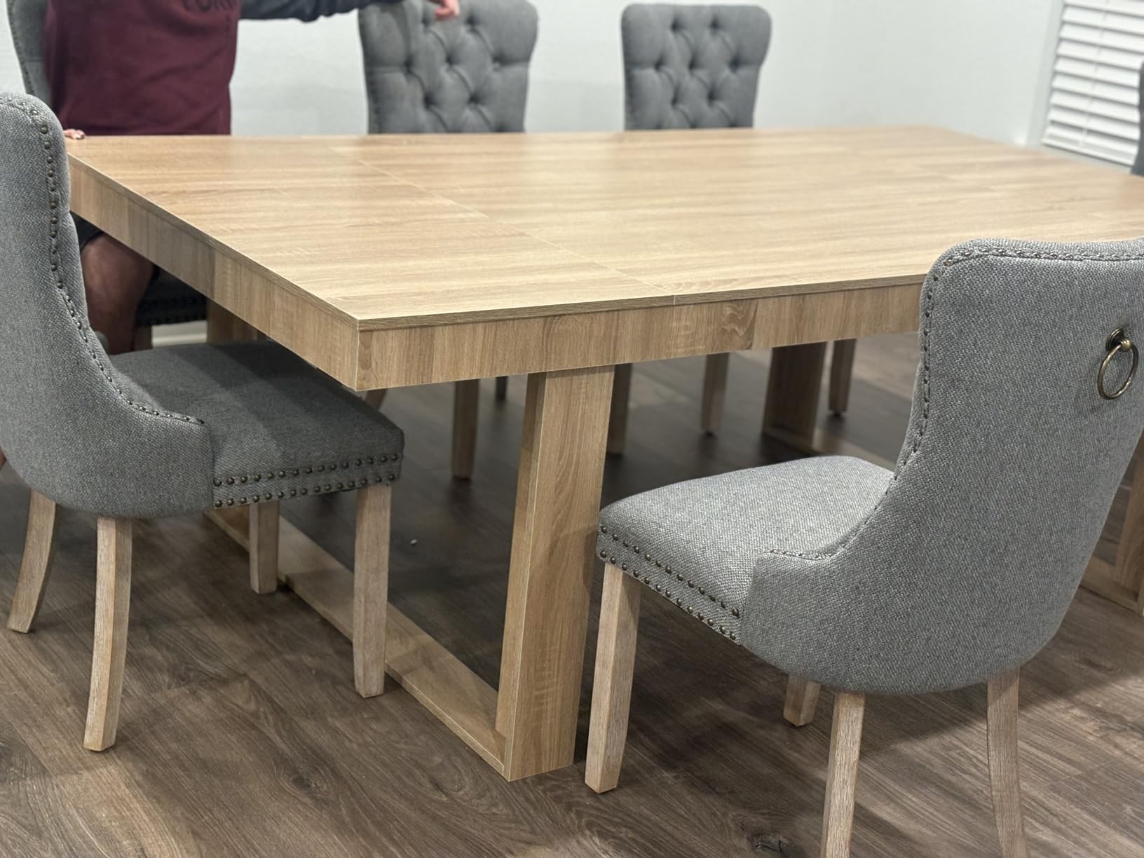 ECACAD 7FT Conference Table for 6-8 People, Large Rectangular Meeting Table, Modern Seminar Table for Office Meeting Conference Room, Black and Deep Brown customer photo 1