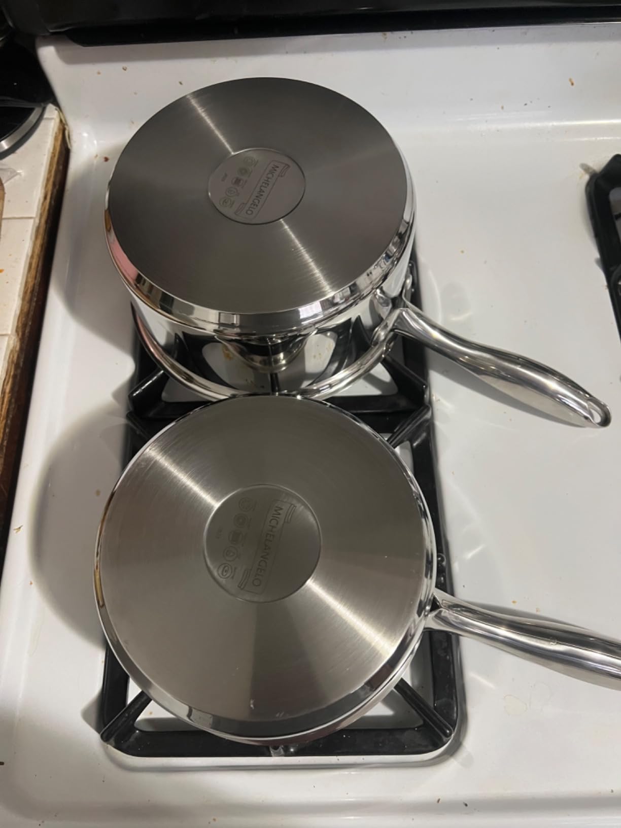 MICHELANGELO 6-Piece Stainless Steel Pot Set, 1QT, 2QT & 3QT | 18/10 Stainless Steel Saucepan Set with Tri-Ply Base and Glass Lids; Induction Compatible for Sauces, Rice, Pasta and Soup customer photo 1