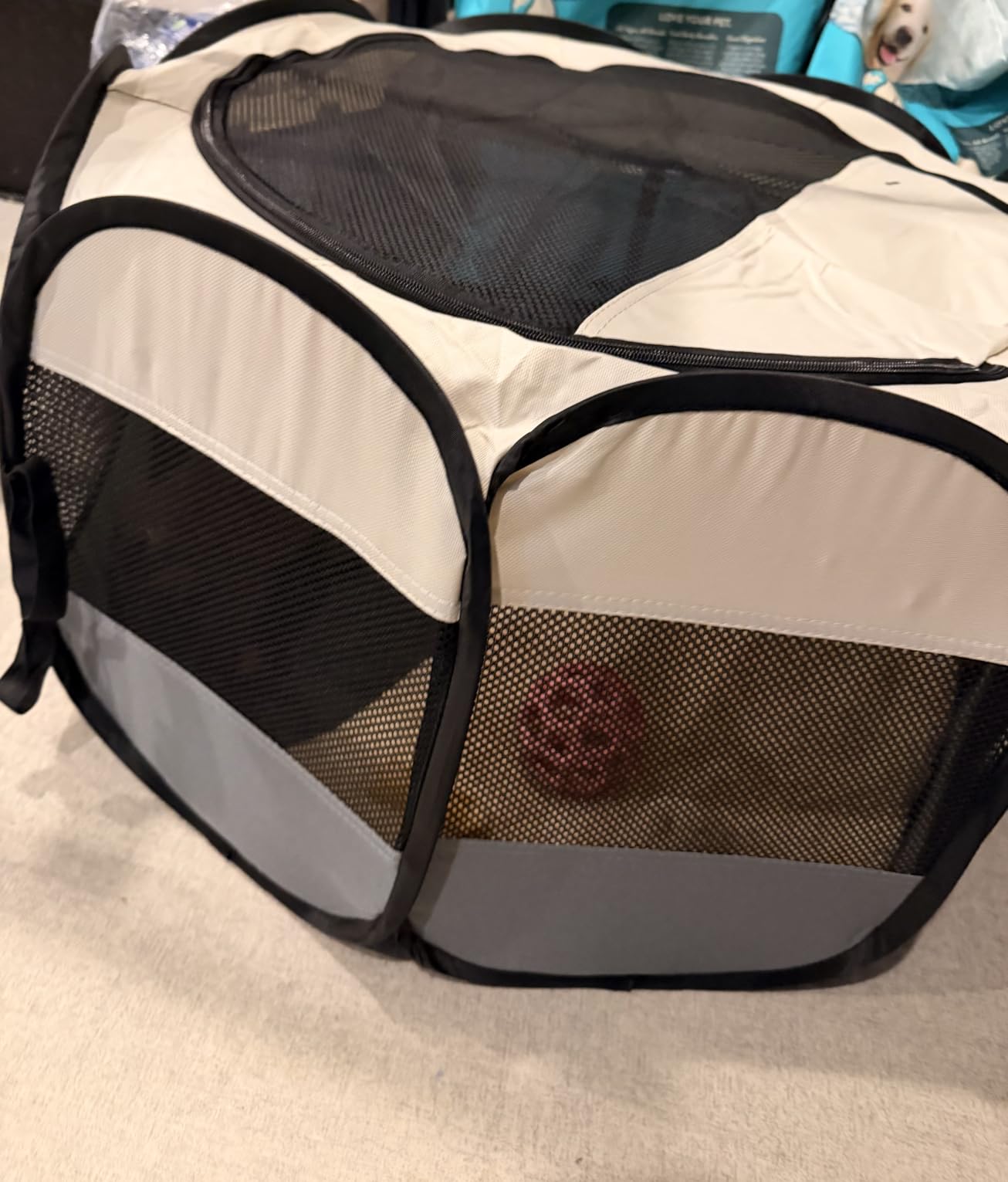 Siedihit Dog Cat Playpen, Puppy Pet Playpen Indoor for Small Dog Crate Tent Cage Outdoor, Portable Pop Up Dogs Enclosure Kennel with Carrying Case for Dogs/Cats/Rabbits (Grey, Small) customer photo 2