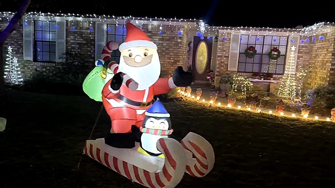 GAGALIFE 29Ft C9 Christmas Pathway Lights Outdoor - 25 LED Lights with 25 Marker Stakes for Walkway, Waterproof Plug in C9 Christmas Light Outdoor for Driveway, Yard, Lawn Decorations, Warm White customer photo 2