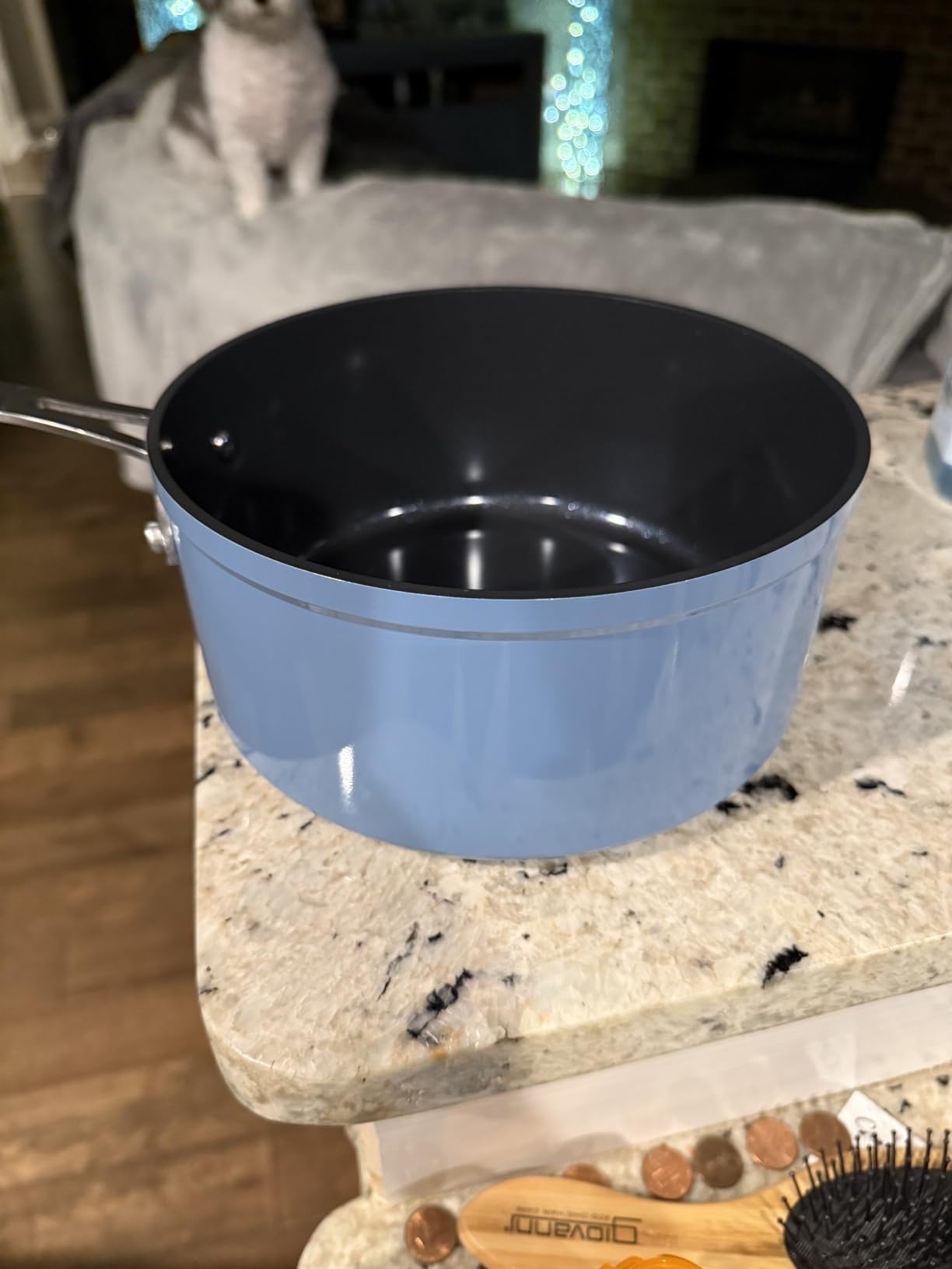 Nuwave Healthy Duralon Blue Ceramic Nonstick Cookware Set, PFAS Free | Scratch-Resistant, Dishwasher & Oven Safe, Induction Ready & Evenly Heats, Tempered Glass Lids & Stay-Cool Handles customer photo 1