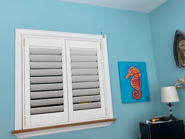 SHUTTER WORKS Wood Plantation Shutters for Interior Windows | Painted Wood Shutters | Shades of White & Gray | Fully Customizable customer photo 1