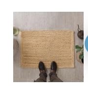 HOMEMONDE Solid Braided 8'x10' Jute Area Rug Natural - Eco Friendly Premium Fiber - Durable and Reversible Handwoven Farmhouse Rugs for Living Room, Hallway, Bedroom, Dinning Room, Kitchen, Office customer photo 2