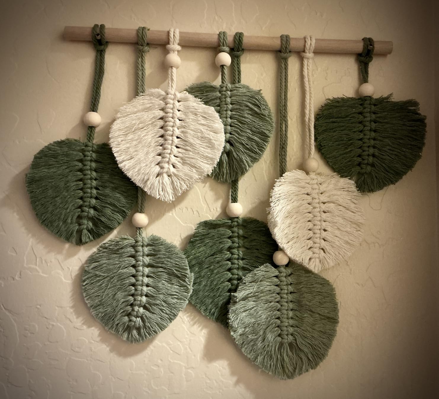 FREEBLOSS DIY Macrame Leaf Wall Hanging Beginners | Macrame Kit Leaf Woven Tapestry Feather Wall Hanging DIY Macrame Kit for Adults Birthday Gift customer photo 1