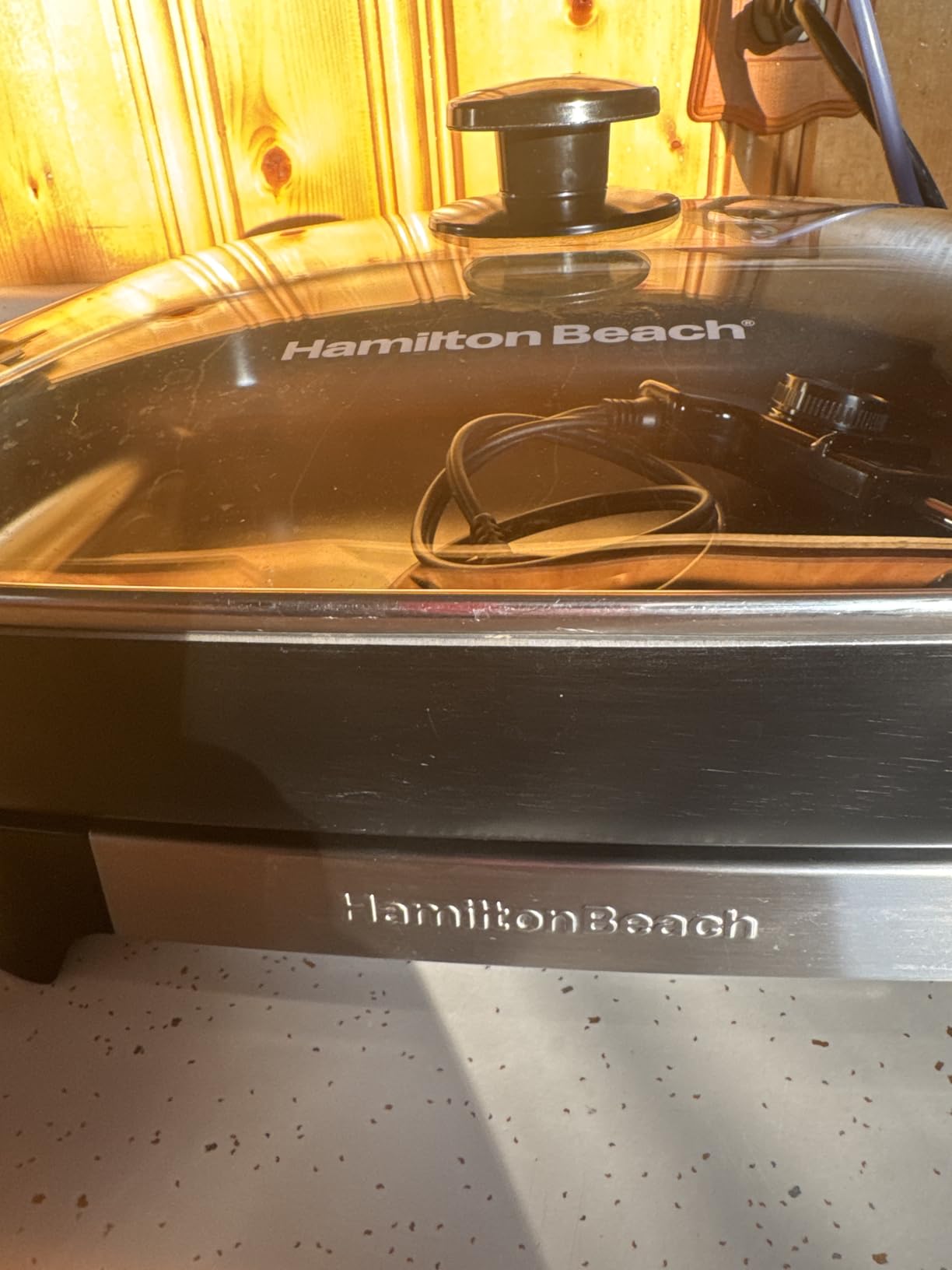 Hamilton Beach Large Electric Skillet With Lid | PFAS-Free Durathon Ceramic 12