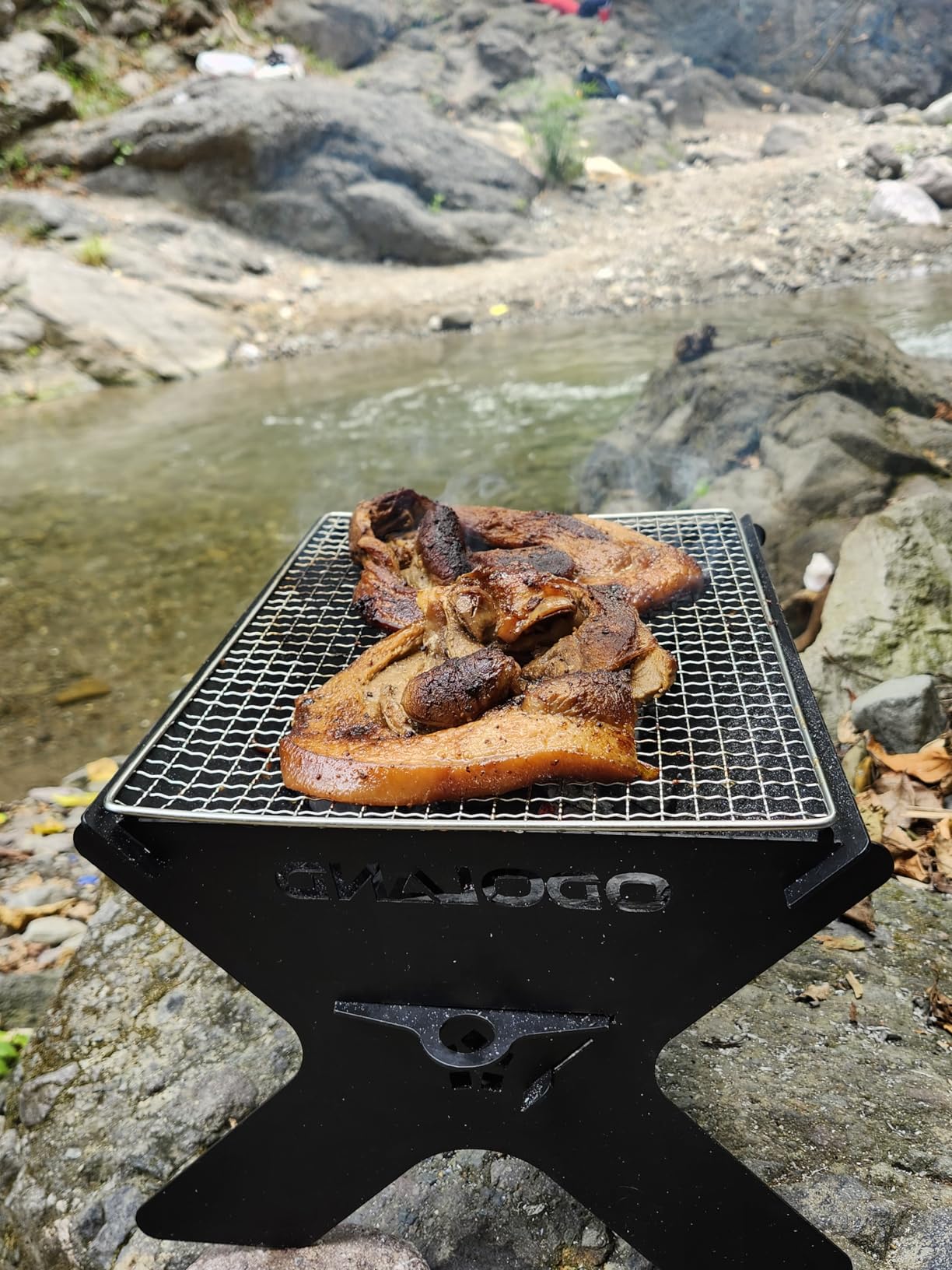 Odoland Folding Portable Charcoal Grills for Outdoor Cooking Bonfire BBQ | Heavy Duty Iron, for Picnic Patio Backyard, Firepit and Barbecue Grill, Lightweight Easily Set Up with Carry Bag customer photo 1