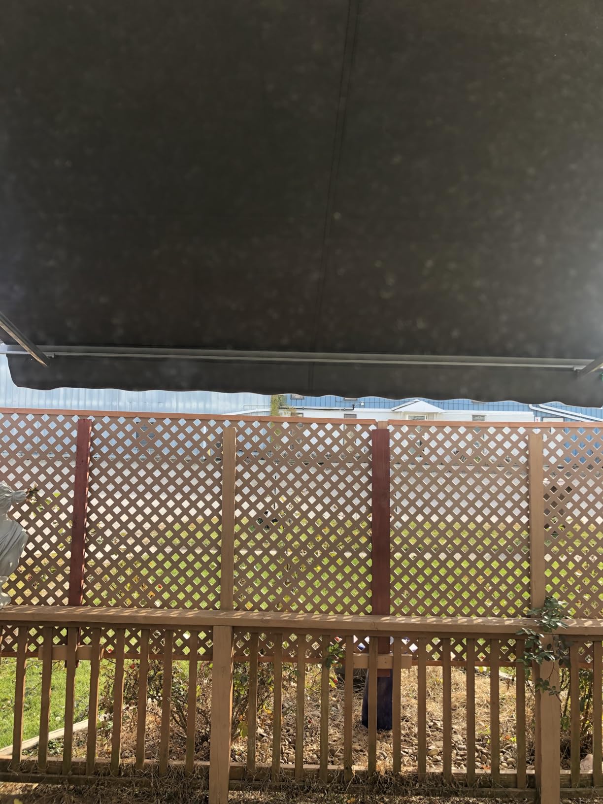 PATISOL 10'x8' Patio Manual Retractable Awning Fully Assembled, Blue | Aluminum Frame, 280G Polyester, Water-Resistant, Sunshade Shelter for Outdoor Window Door Awning Deck Canopy Balcony customer photo 1