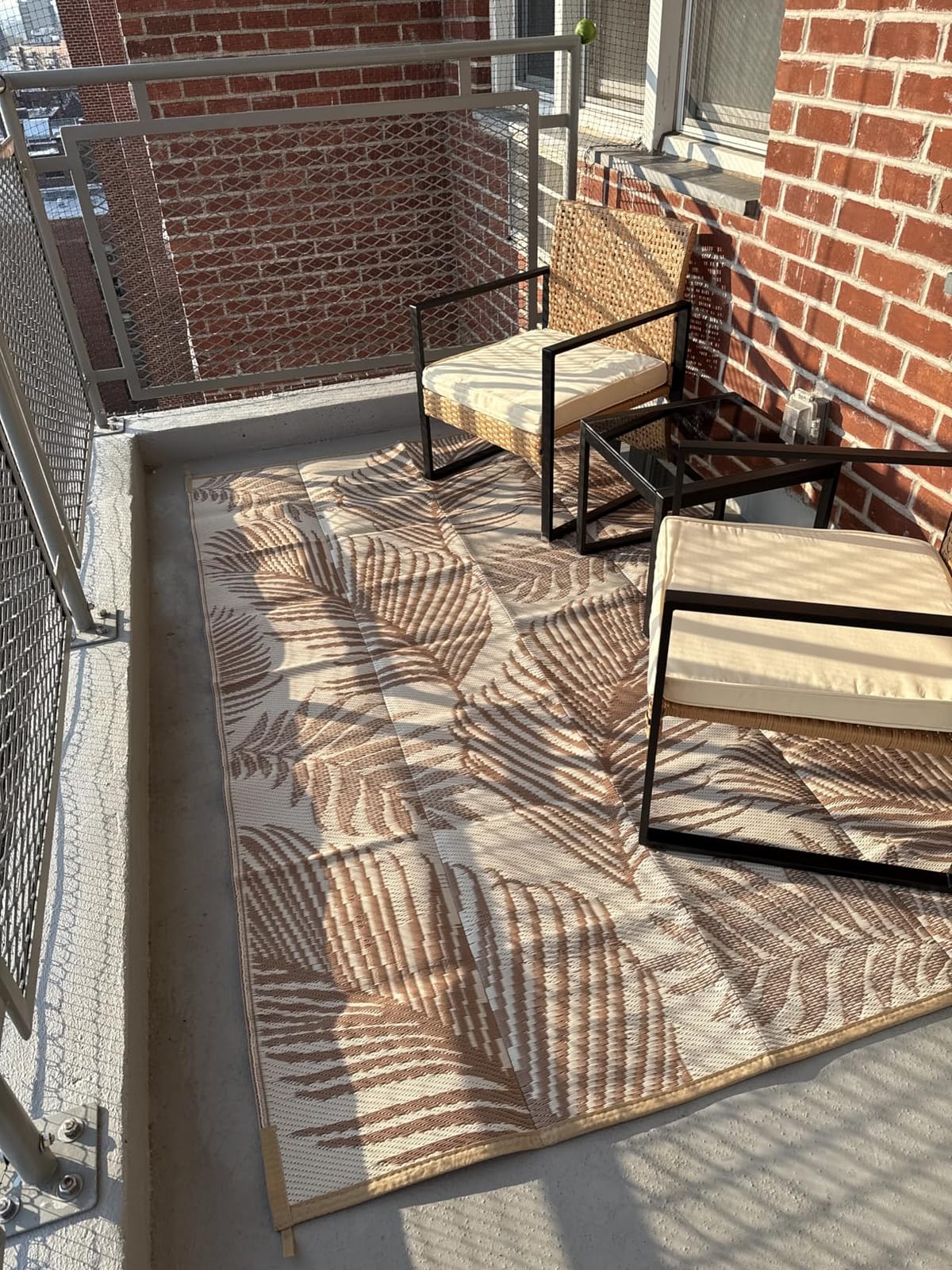 Pauwer Waterproof Outdoor Rug 5x8, Plastic Straw Patio Rug, Leaf Brown | Reversible Camping Rug, UV Resistant Indoor Outdoor RV Mat Carpet For Deck, Camper, Porch, Balcony, Backyard, Picnic customer photo 2