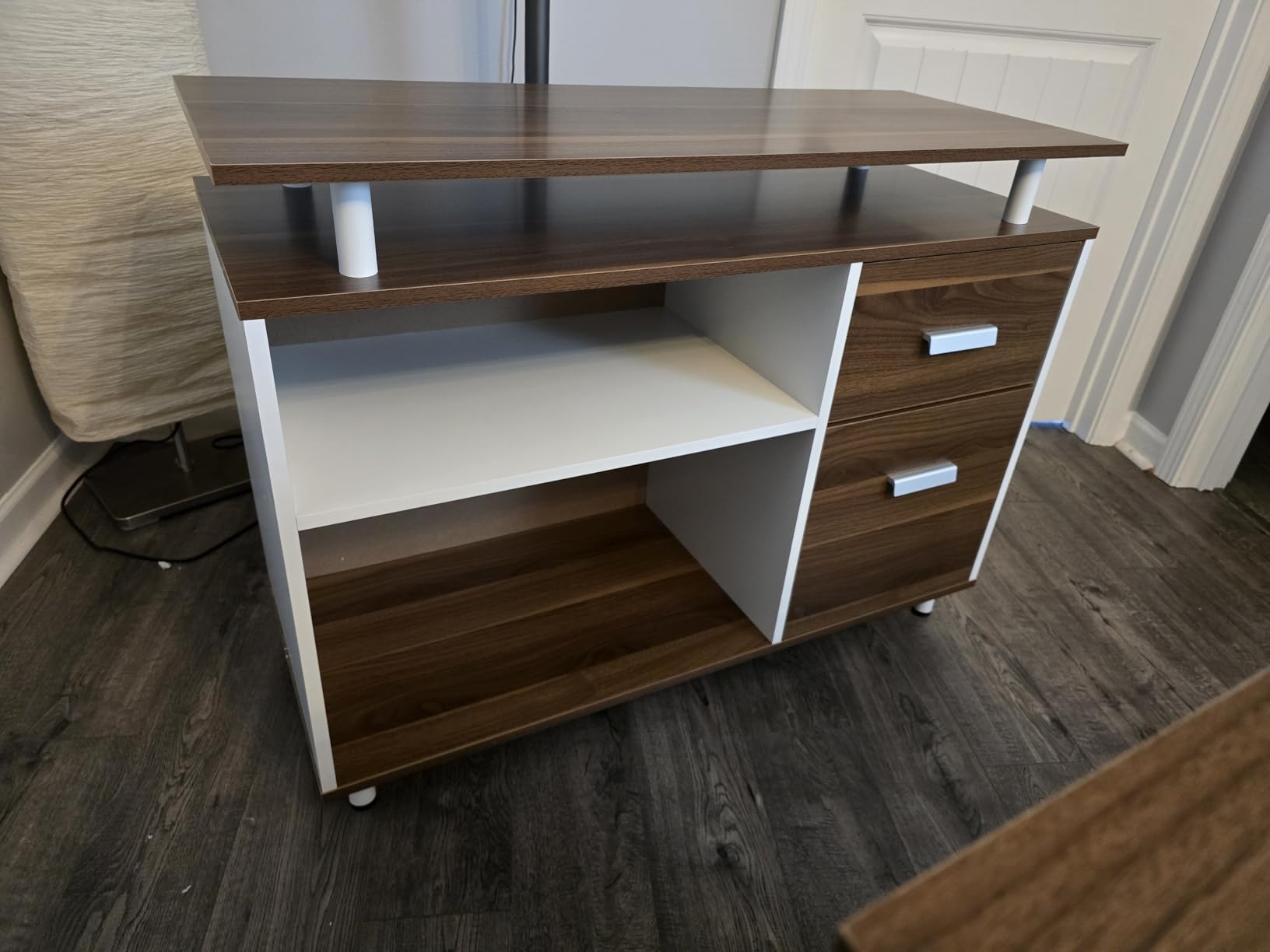 Tribesigns 63 Inch Executive Desk with Filing Cabinet, L Shaped Office Desk, Large Office Desk with File Drawer, L Shaped Desk with Storage, Computer Desk for Home Office, Easy Assembly, Brown and Black customer photo 2