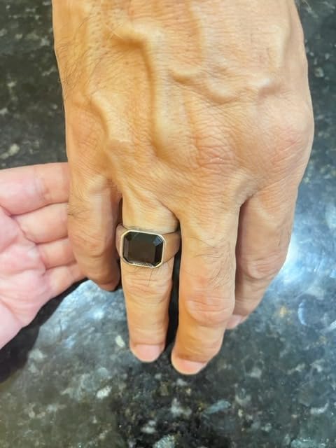 Richsteel Black Onyx Ring for Men Size 7-14, Stainless Steel Cool Rings customer photo 1
