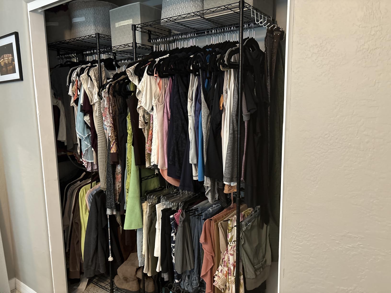 Ulif H4 Mini Portable Closet, 4 Tiers Freestanding Clothing Garment Rack for Small Space, Metal Clothes Wardrobe System for Bedroom, 23.6