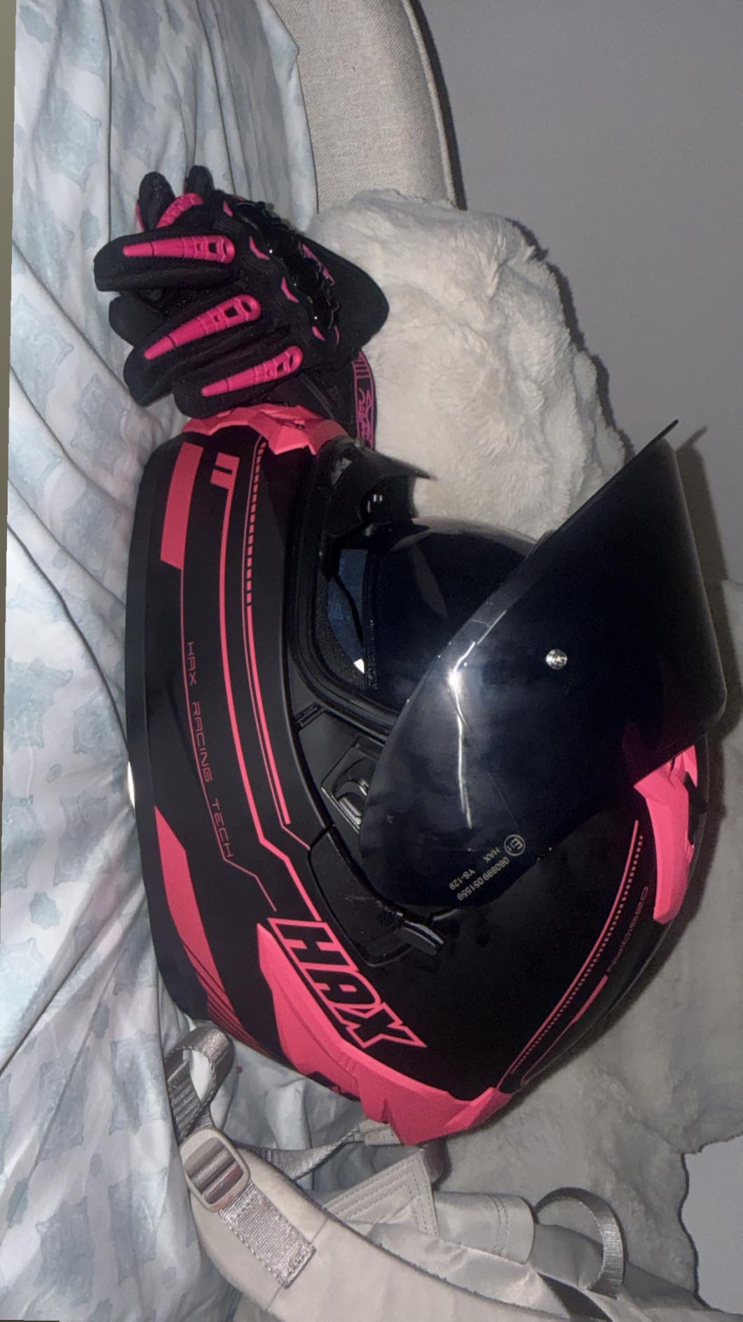 HAX Motorcycle Helmet Full Face Dual Visor for Women, DOT Approved | Adult Helmet for Motorbike Street Bike with Pinlock Ready Obsidian Pro Series customer photo 2