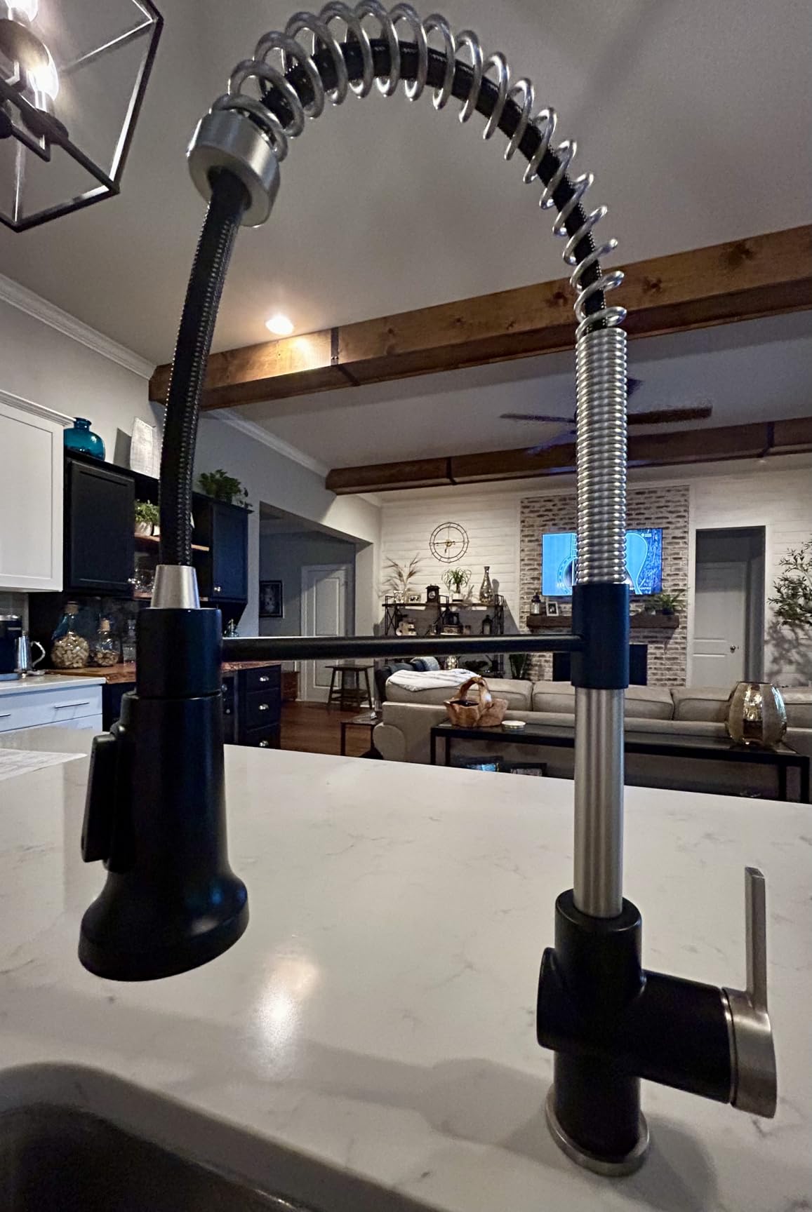 KRAUS Britt Commercial Style 2-Function Single Handle Pull Down Kitchen Faucet in Spot-Free Stainless Steel, KPF-1693SFS customer photo 1