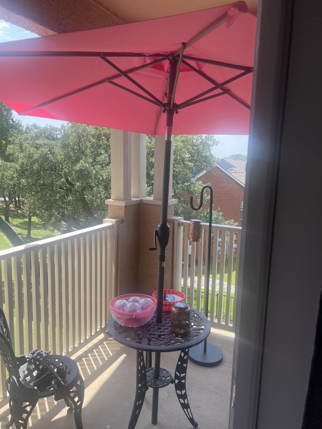 Best Choice Products 7.5ft Heavy-Duty Round Outdoor Market Table Patio Umbrella w/Steel Pole, Push Button Tilt, Easy Crank Lift - Seaglass customer photo 2