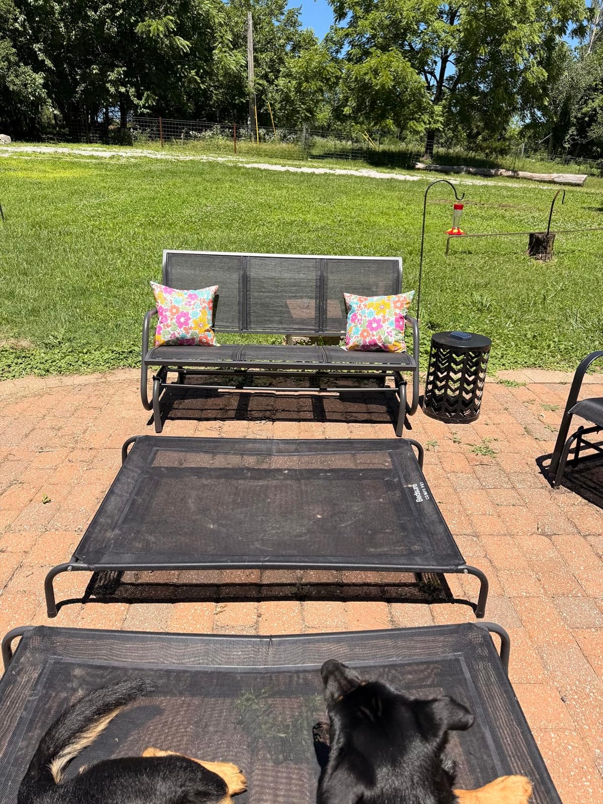 Outsunny 3-Person Patio Glider Bench Outside 3 Seats Light Mixed Brown customer photo 1
