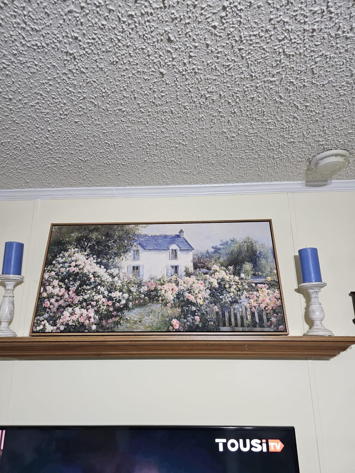 InSimSea Extra Large Framed Vintage Wall Art, Flower Meadow Prints, 20x40In | Living Room Country Farmhouse Decor, Canvas Landscape Paintings, Retro Long Pictures for Bedroom Above of Bed customer photo 2