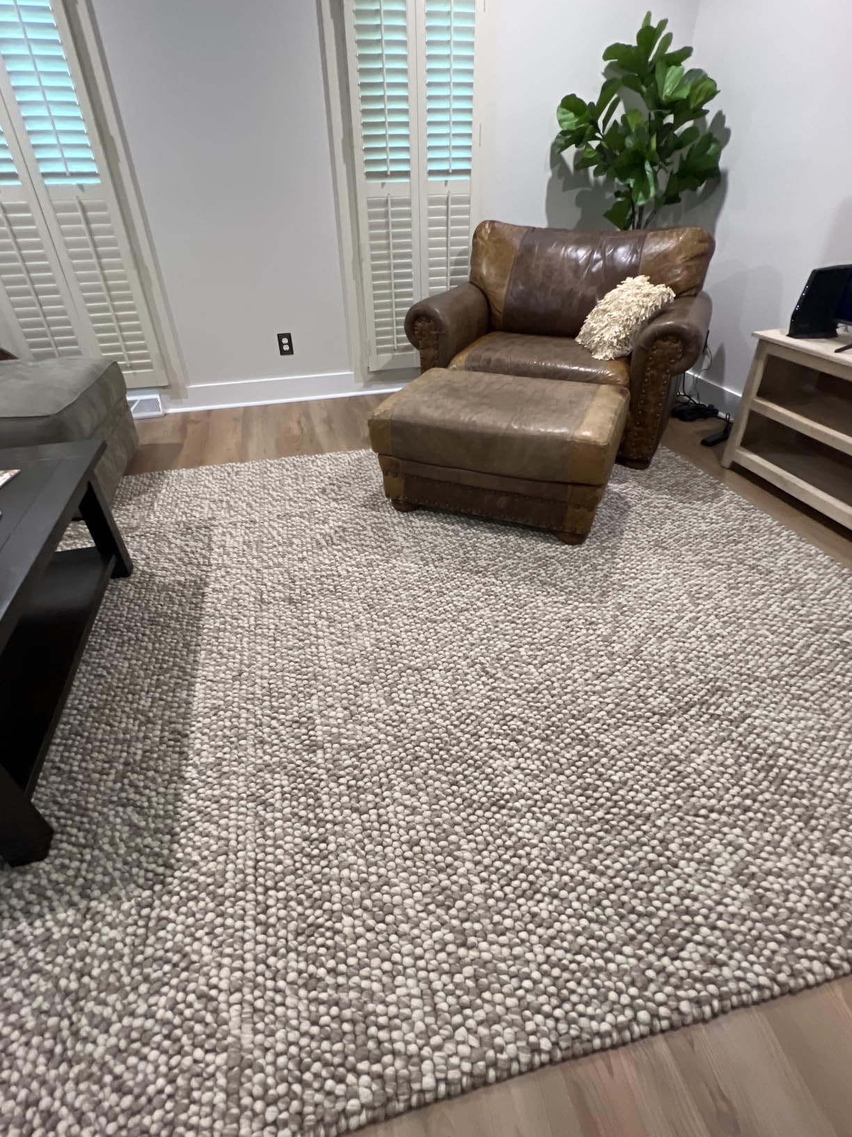 S & L Homes 100% Wool Hand Woven Chunky Knit Popcorn Rug - Beige Contemporary Area Rug for Living Room Bedroom (6' x 9' - Beige) customer photo 2
