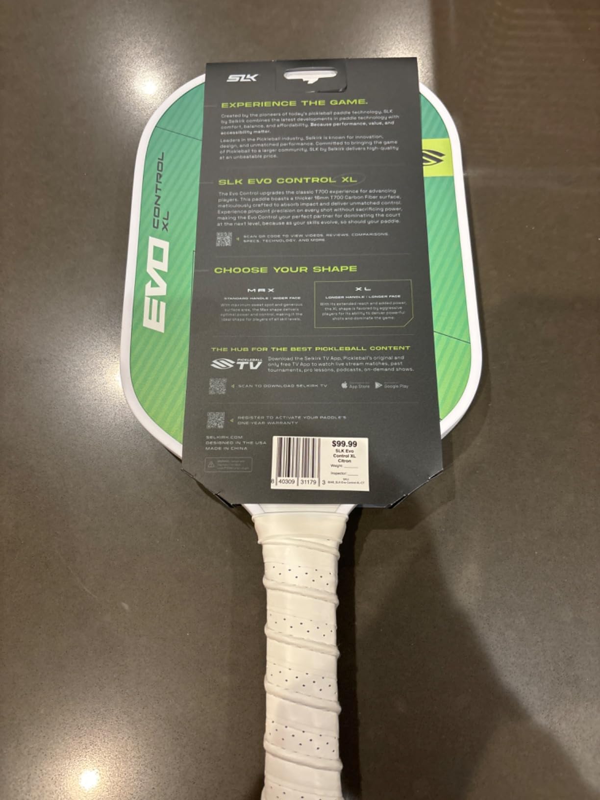 Selkirk Sport SLK Evo Carbon Fiber Pickleball Paddles | Control & Power | A pickle ball paddle with a SpinFlex spin surface and Ultra Comfort Grip, in Max or XL shape customer photo 1