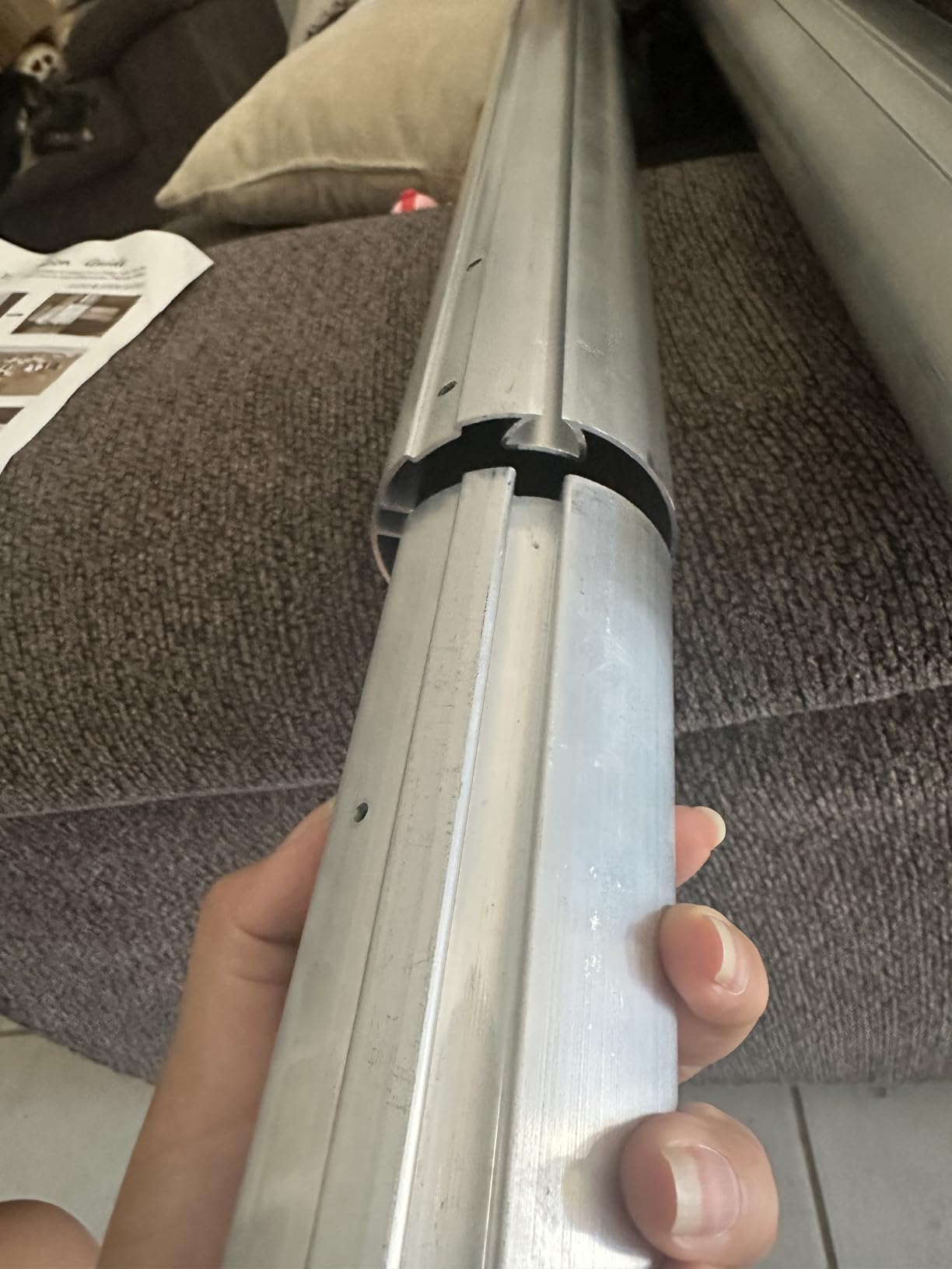 VINGLI 12' x 10' Retractable Awning for Patio Awning Door Awning with Manual Crank Handle, Aluminum Frame Door Canopy UV Resistant (Grey) customer photo 1