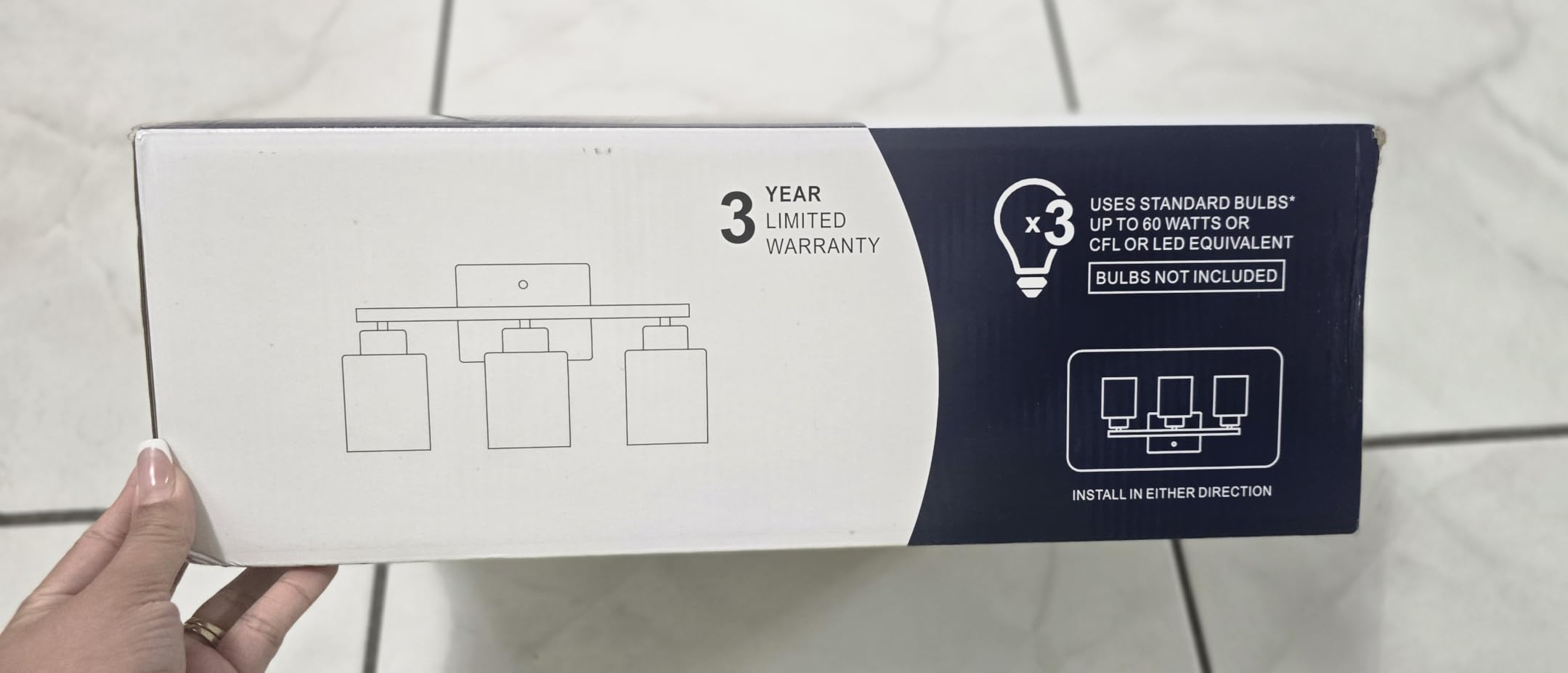FonmYim Brushed Nickel Bathroom Light Fixtures Vanity Lights Over Mirror | Modern 3-Light Lighting Fixtures for Bathroom With Milky White Frosted Glass Shades, E26 Socket (Bulbs Not Included) customer photo 1