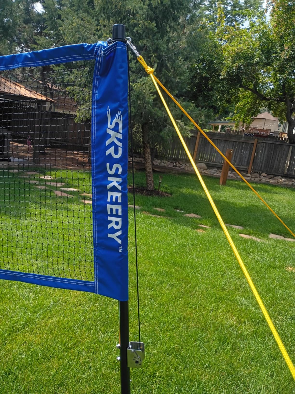 SKEERY Professional Badminton Set with Winch System,Portable Badminton Net includes Carbon Aluminum Badminton Rackets Set of 4,3 Shuttlecocks and Carrying Bag,Badminton Sets for Backyards,Beach customer photo 1