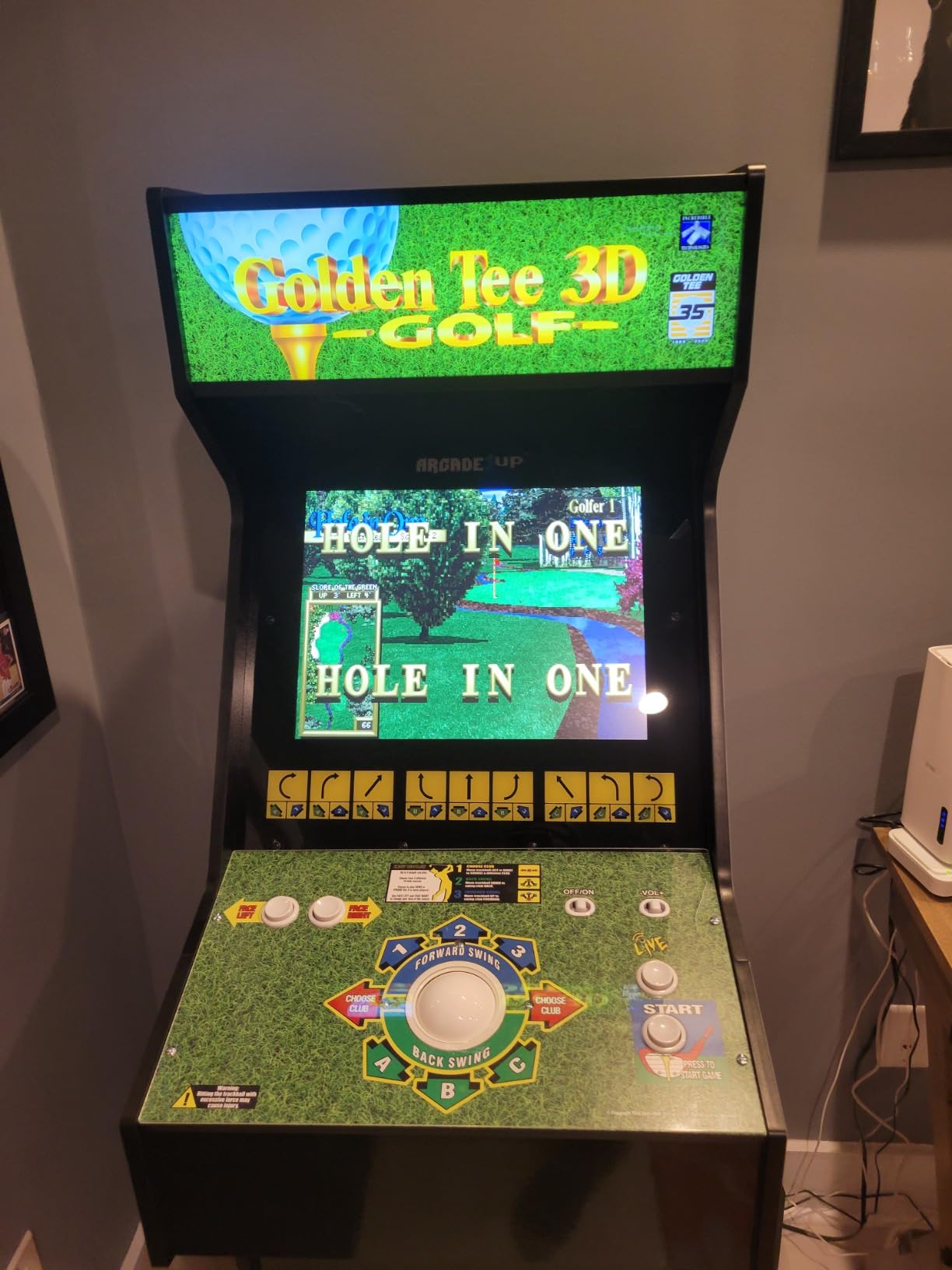 Arcade1Up Golden Tee 3D Deluxe Home Arcade, 8 Golf + Bowling Games | Over 5-Foot Video Game Machine with Trackball Controller customer photo 1