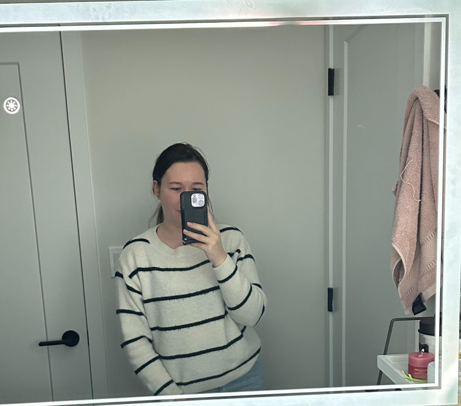 24 x 32'' LED Mirror for Bathroom, Anti-Fog, Bathroom Vanity Mirror | Dimmable 3 Colors, Bathroom Mirror with Lights, Memory Function, Switch/Plug in Wall Mounted, Home Decor Horizontal/Vertical customer photo 2