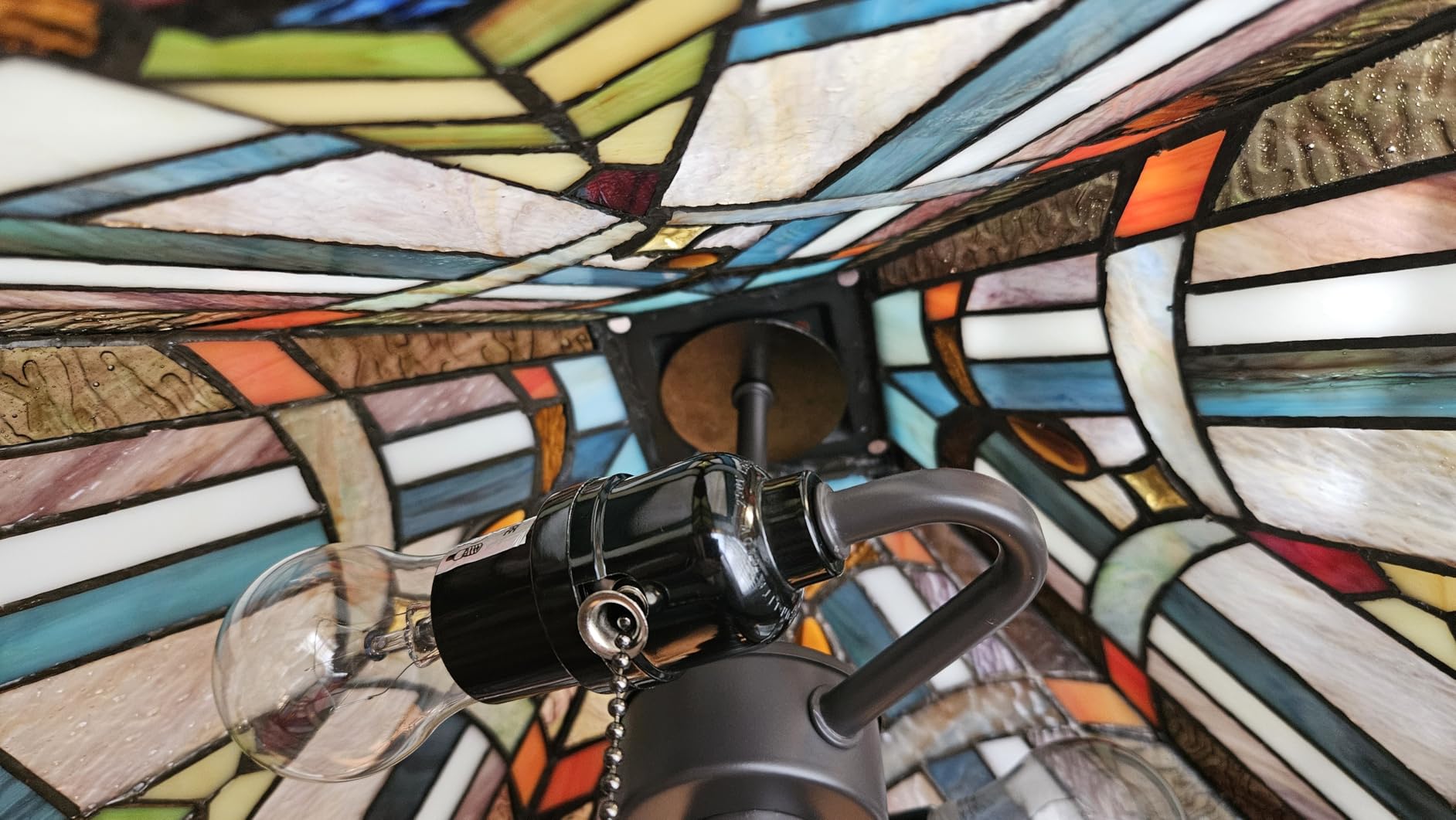 Tiffany Lamp Mission Style Stained Glass Floor Lamp for Living Room Handcrafts 2-Lights Antique Tall Standing Reading Lamp Pole Light For Bedroom Office W16