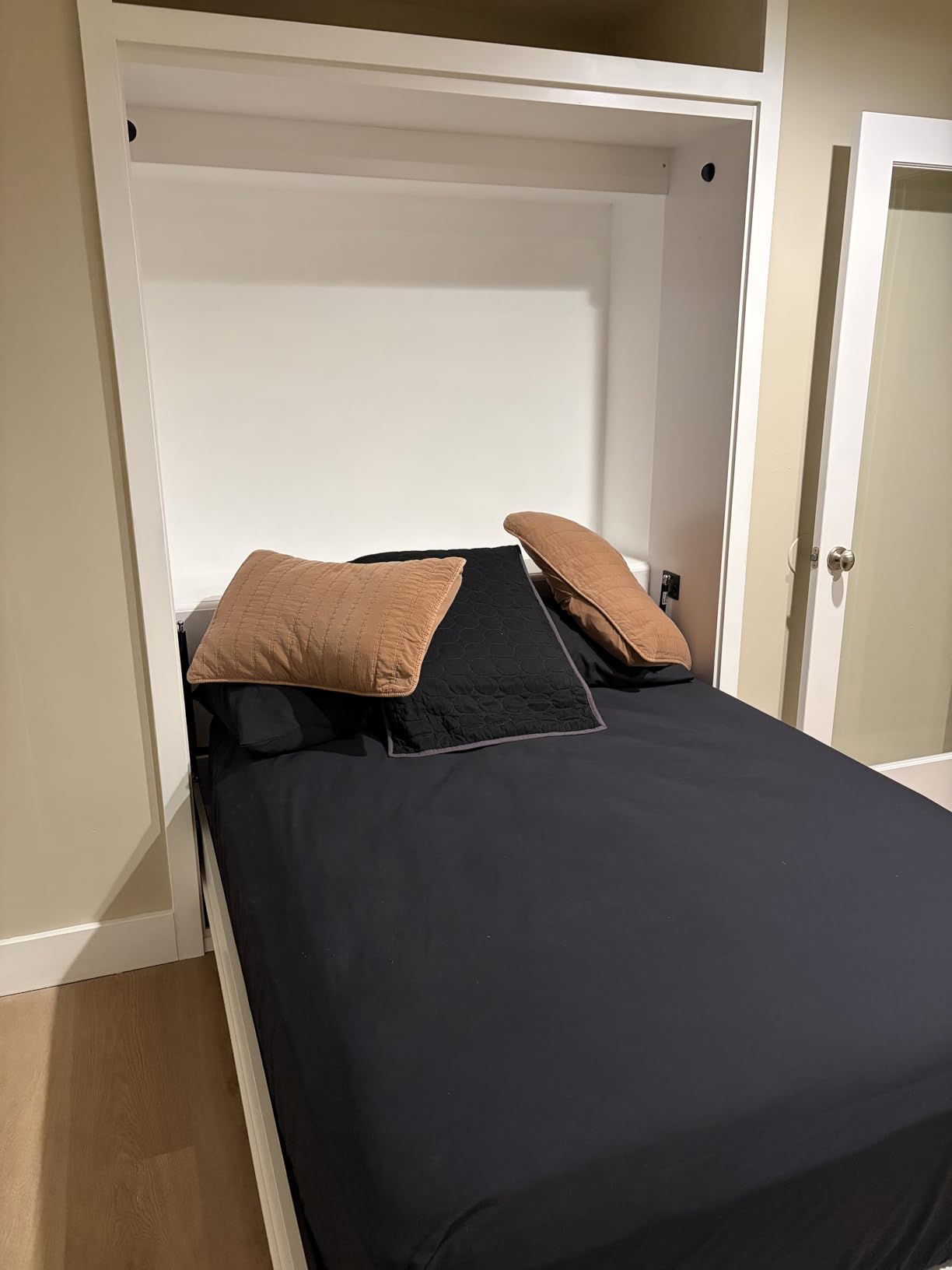 ROOMTEC Full Size Murphy Wall Bed, White, Space-Saving Furniture Bed Frame for Bed Room, Guest Room, Home Office customer photo 1