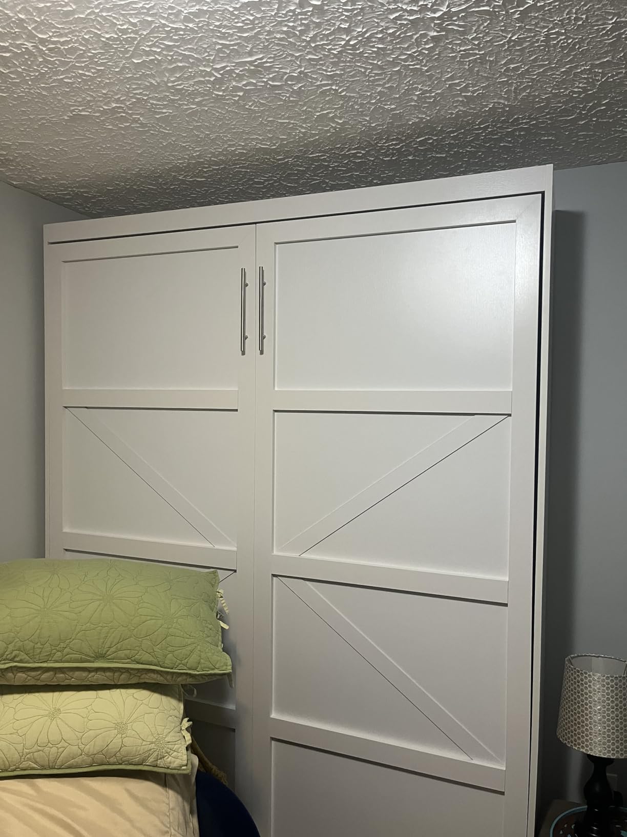 ROOMTEC Full Size Murphy Wall Bed, White, Space-Saving Furniture Bed Frame for Bed Room, Guest Room, Home Office customer photo 2