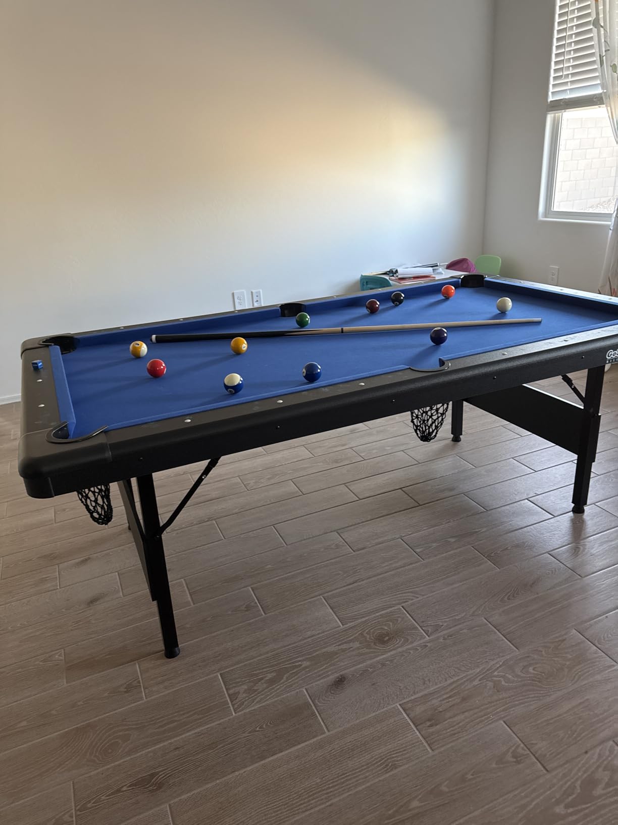 GoSports 6, 7, or 8 ft Portable Billiards Tables - No Assembly, Includes Set of Balls, 2 Cue Sticks, Chalk, Felt Brush customer photo 1