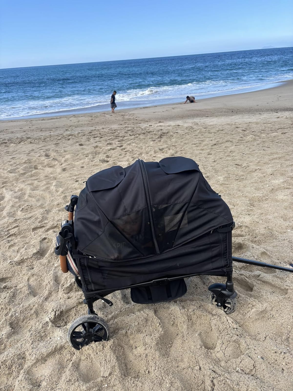 MRZLB Luxury Wagon Stroller for 2 Kids & Cargo - Lightweight Travel Stroller | Foldable Push Pull All-Terrain Double Wagon for 2 Toddlers, 5-Point Harness, Adjustable Handle, Canopy, Tray Table, Cup Holder customer photo 2