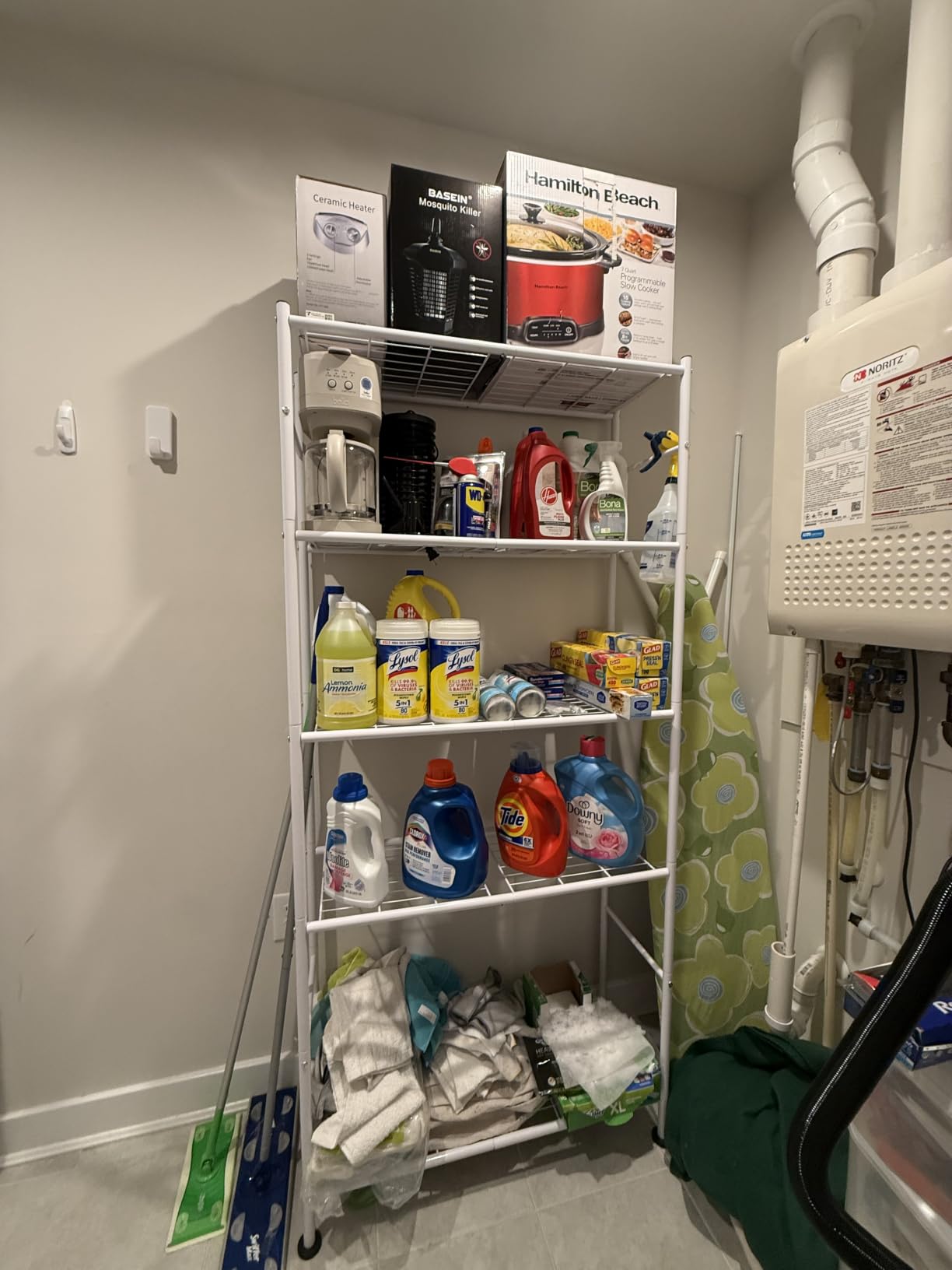 sakugi storage shelves - 5 tier shelf organizer, heavy duty garage shelving unit with leveling feet, stable metal shelves organizer for pantry, kitchen and closet customer photo 1
