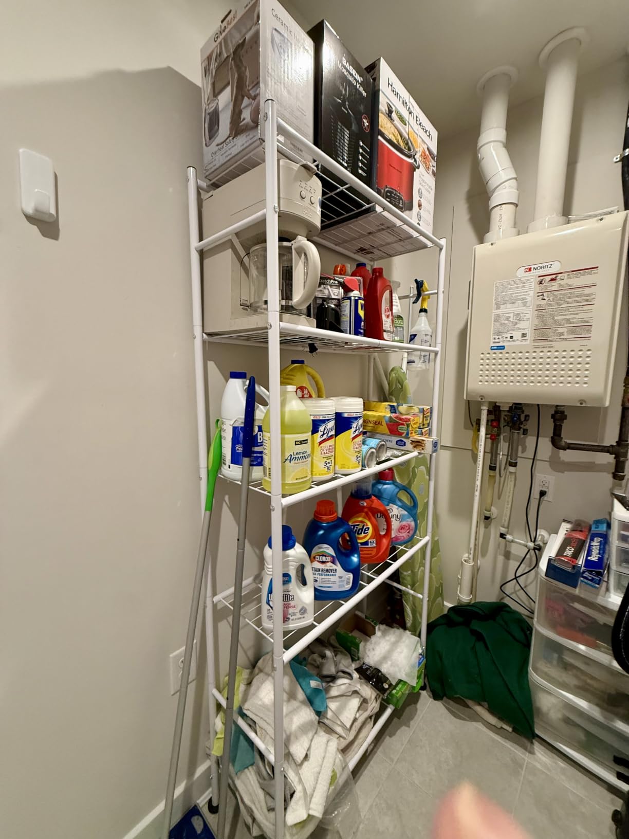 sakugi storage shelves - 5 tier shelf organizer, heavy duty garage shelving unit with leveling feet, stable metal shelves organizer for pantry, kitchen and closet customer photo 2