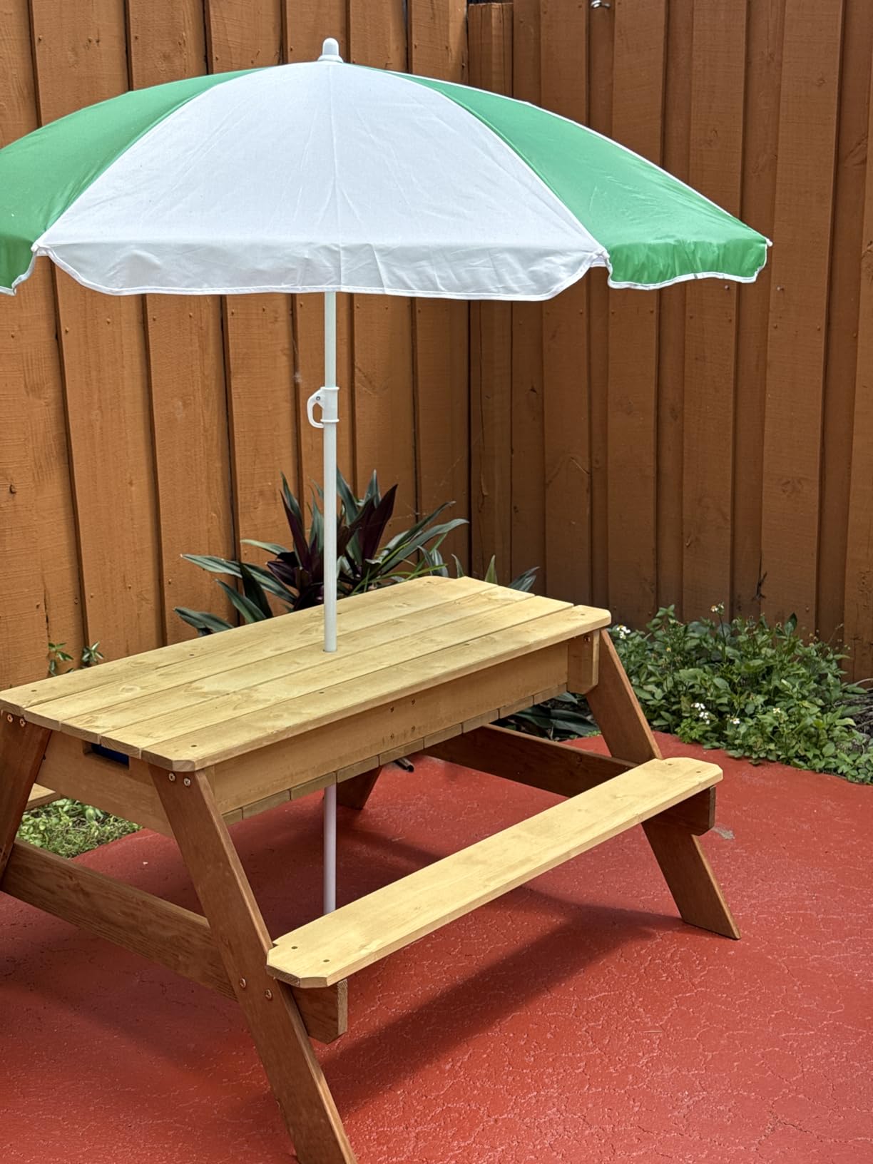 Best Choice Products Kids Picnic Table with Umbrella, 3-in-1 Sand & Water Table, Seats 4 customer photo 1