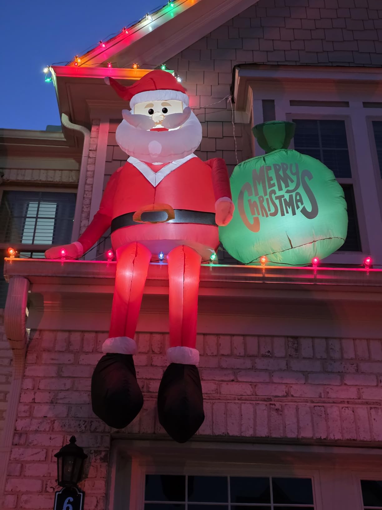 15FT Giant Christmas Inflatable Outdoor Decoration, Climbing Inflatables Santa Claus Decor Christmas Blow Ups Outdoor with LED, Inflatable Christmas Decorations Outdoor for Yard Roof customer photo 2