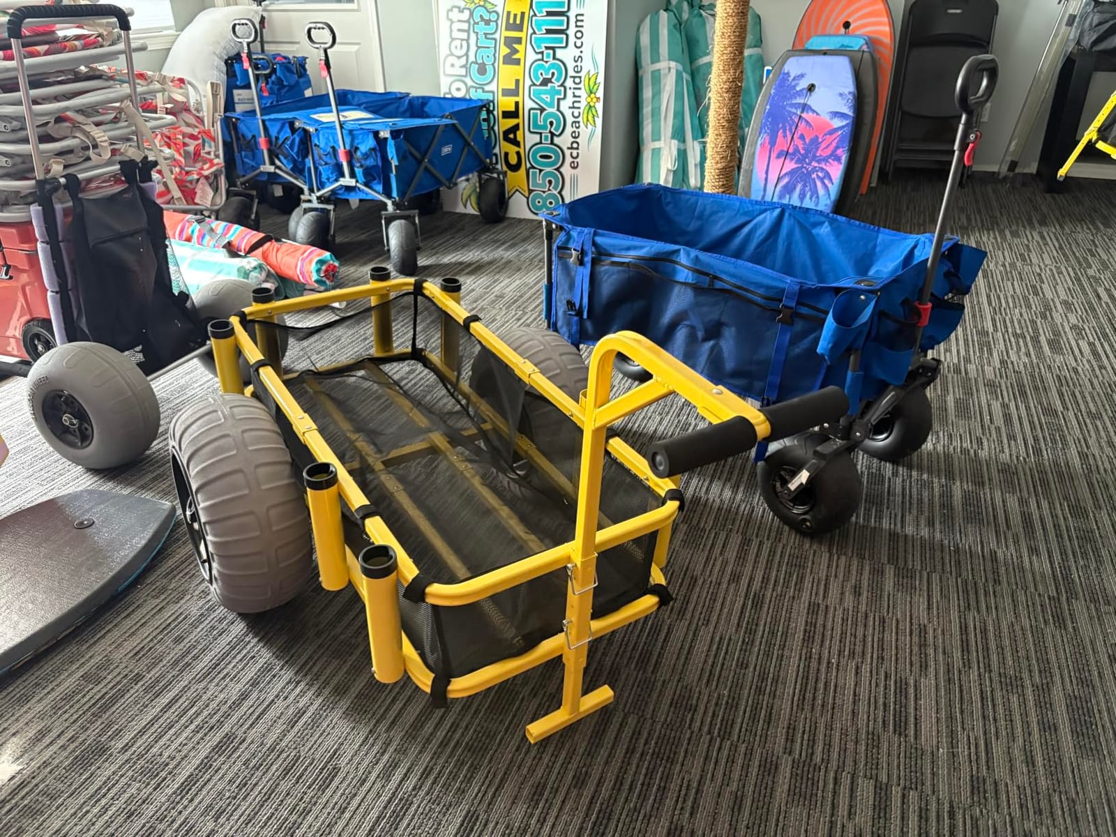 Bonnlo Beach Fishing Cart, Beach Wagon Trolley with 16