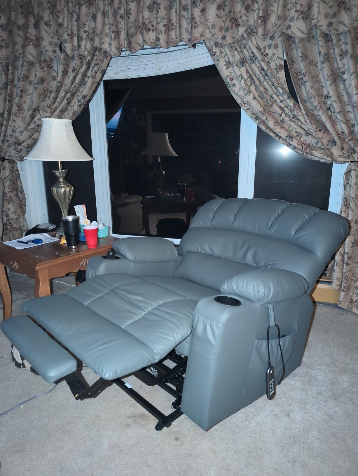 MCombo Oversized Power Lift Recliner Chair for Elderly R7092 (Dark Brown) | Stand Assistance, Wide seat, Heat and Massage, 4.7