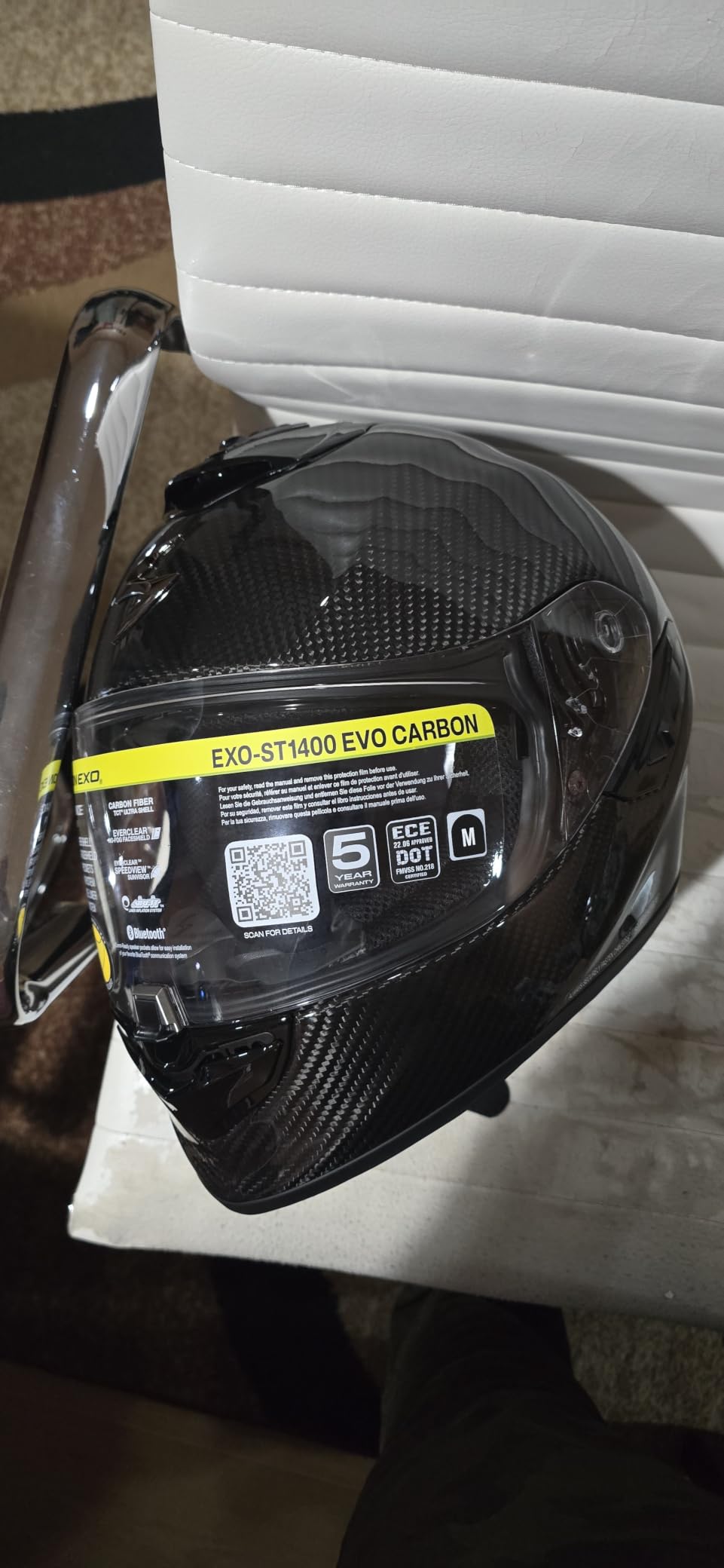 ScorpionEXO ST1400 EVO Carbon Fiber Full Face Sport Touring Street Motorcycle Helmet - Bluetooth Ready Speaker Pockets DOT ECE Solid (Matte Black - Large) customer photo 1